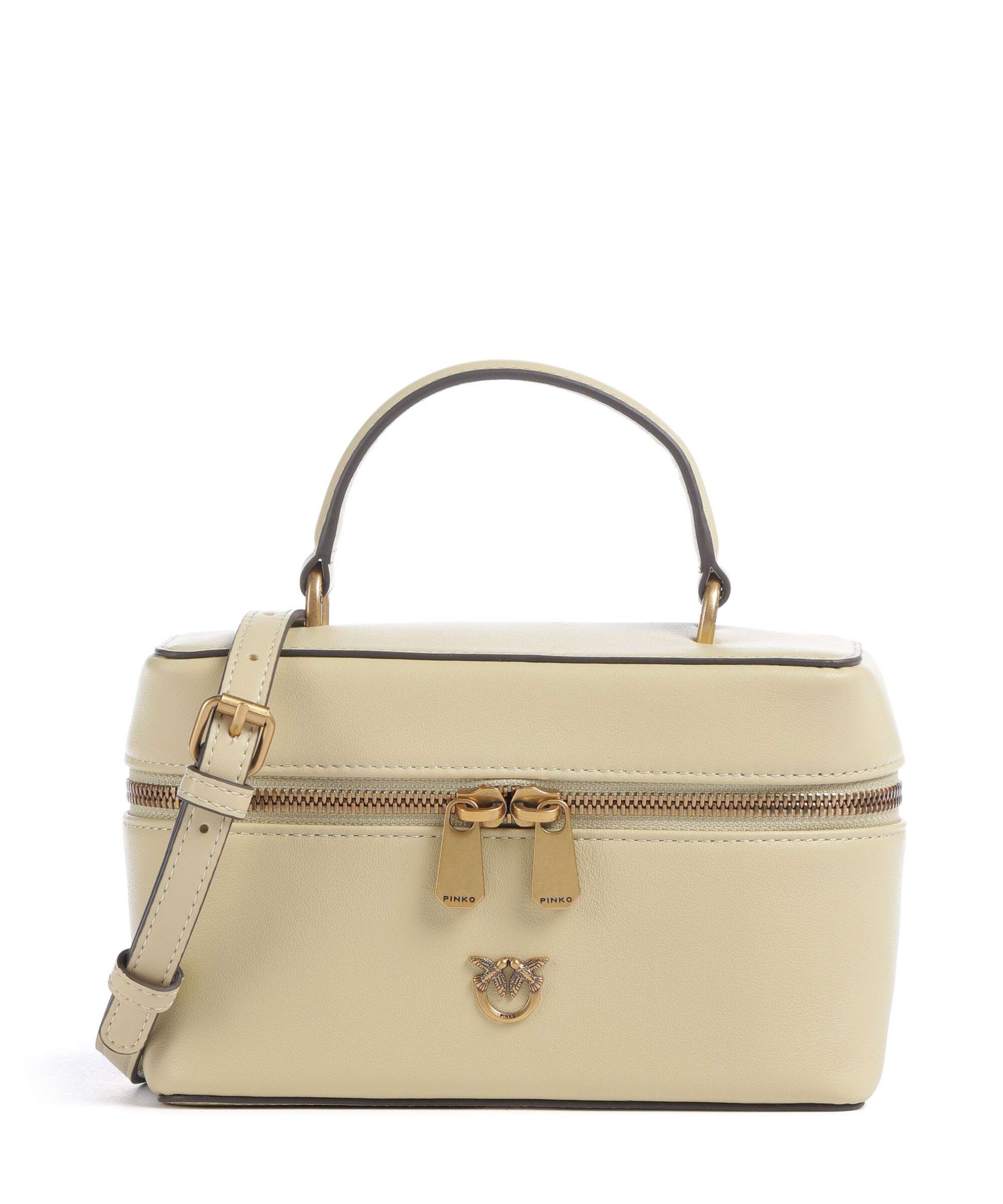 Pinko Vanity Mini Crossbody bag softly grained calfskin giallo
