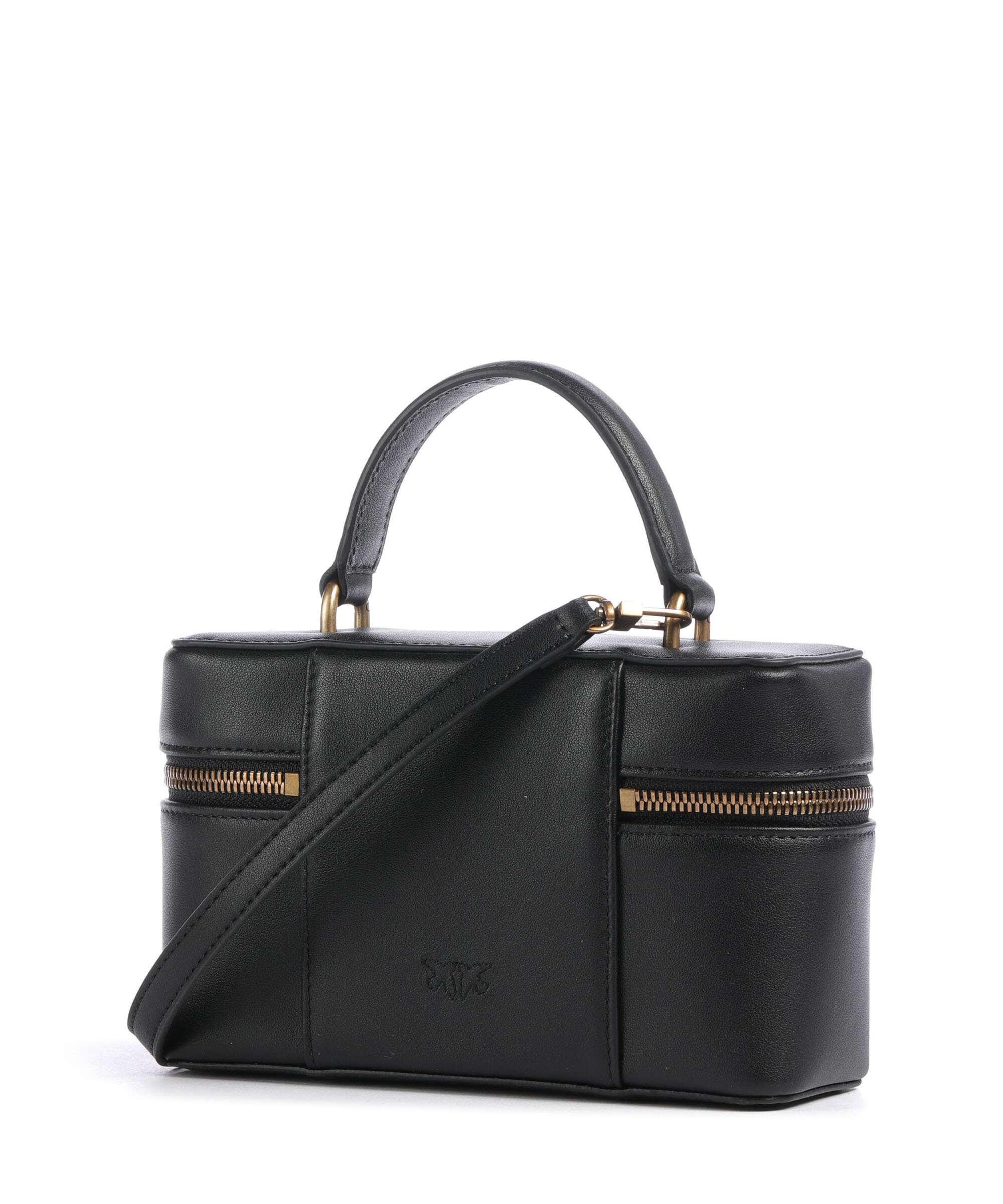 Pinko Vanity Mini Crossbody bag softly grained calfskin nero