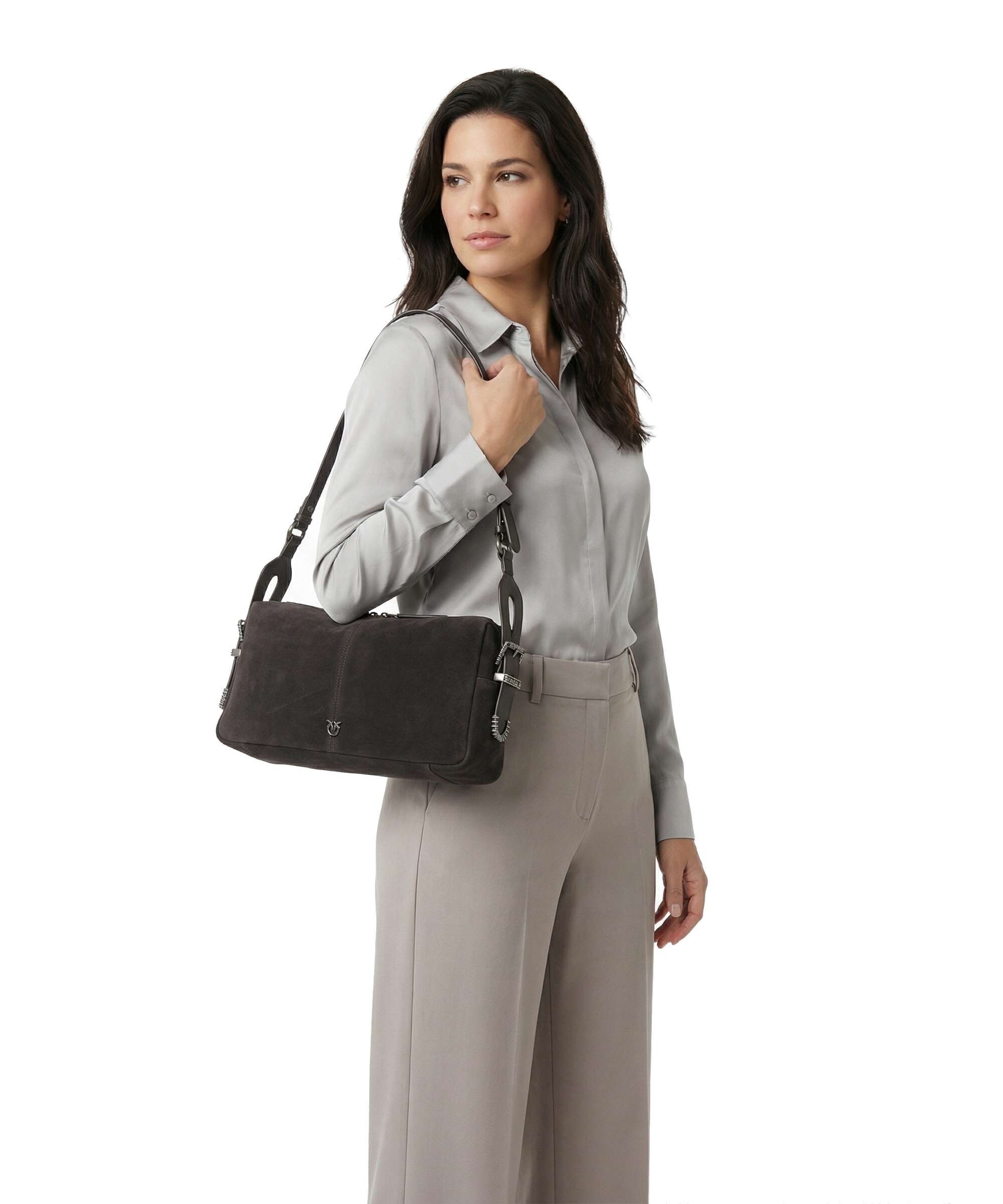 Pinko 24 Classic Shoulder bag brushed cow leather marrone/chicco