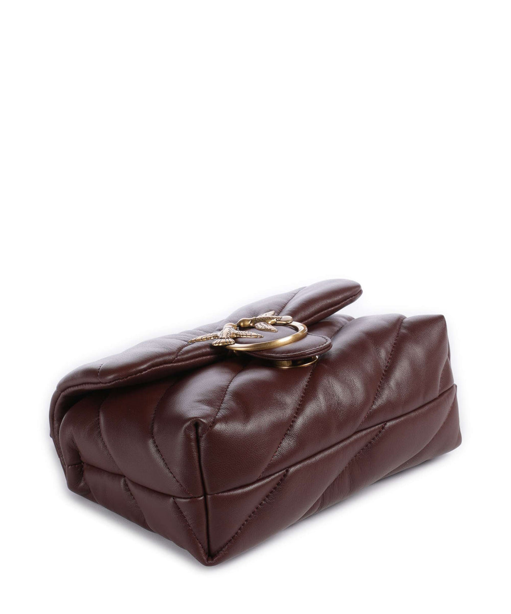 Pinko Love Puff Mini Shoulder bag burgundy wine/antique gold