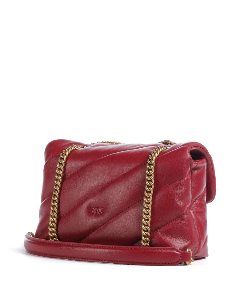 Pinko Love Puff Mini Shoulder bag rosso scuro/antique gold
