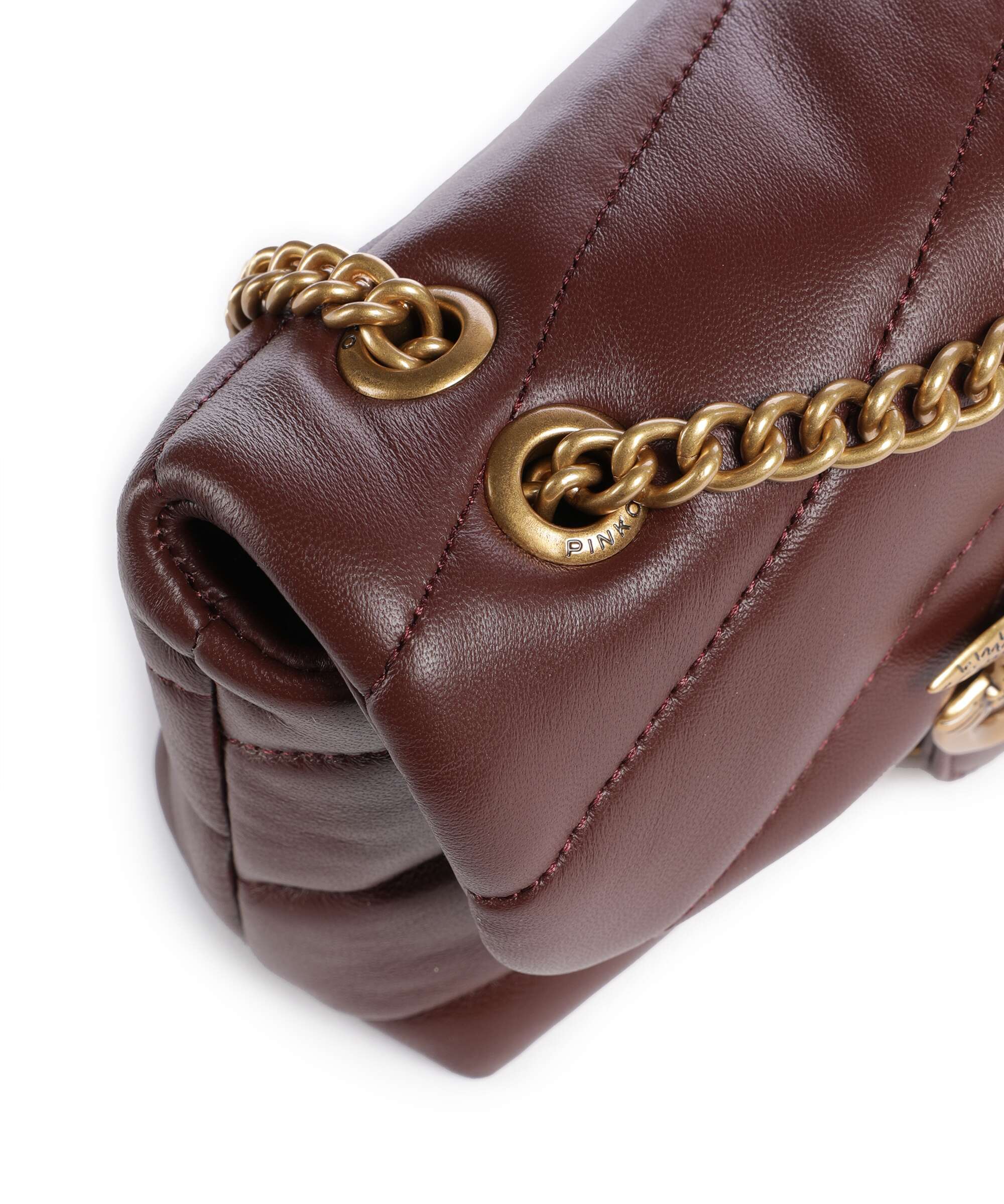 Pinko Love Puff Baby Shoulder bag burgundy wine/antique gold
