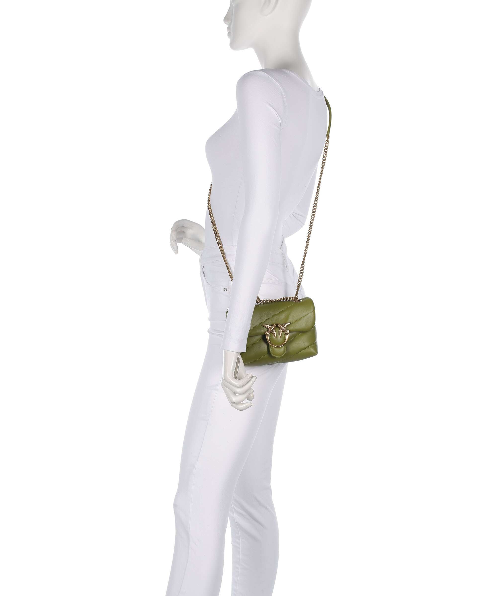 Pinko Love Puff Baby Shoulder bag verde erba/antique gold