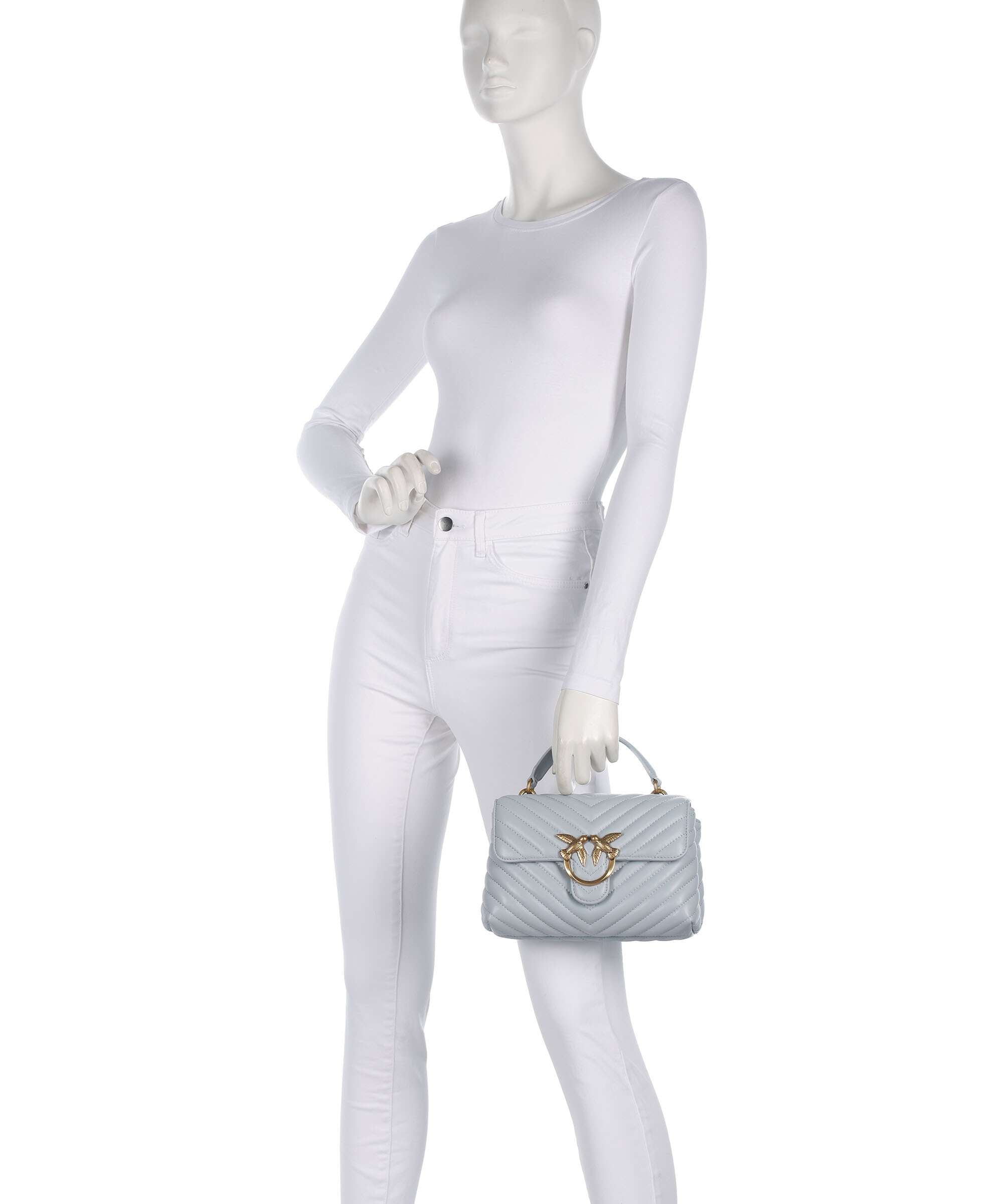Pinko Love Lady Puff Mini Handbag sheepskin leather azzurro