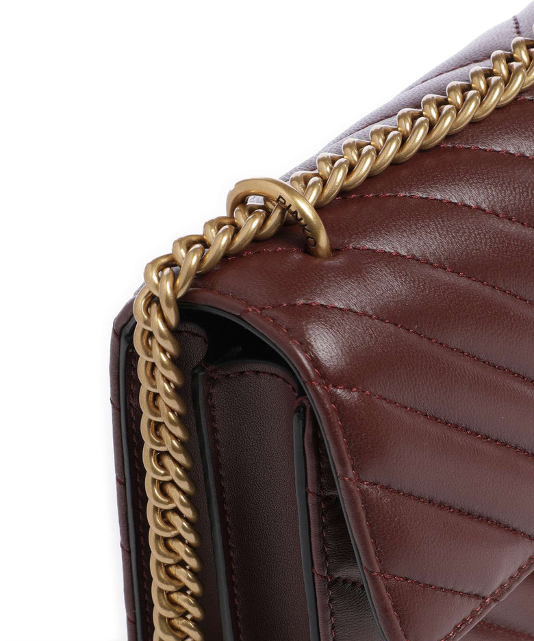 Pinko Love One Mini Shoulder bag burgundy wine/antique gold