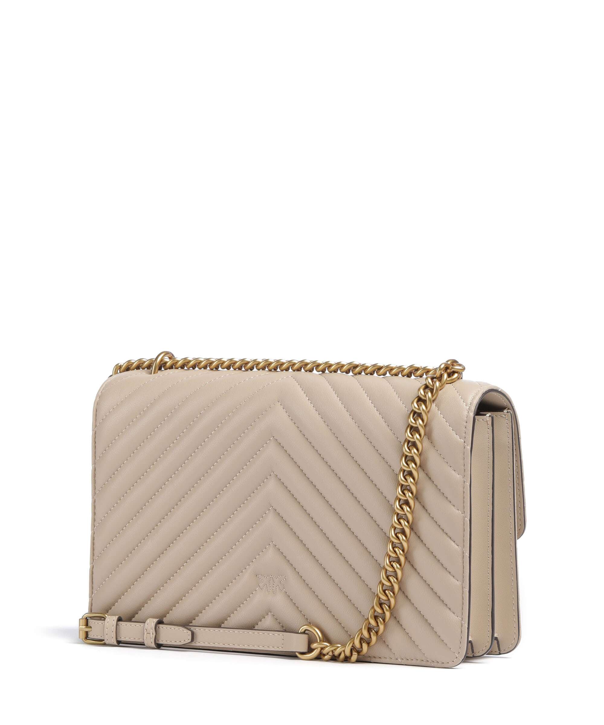 Pinko Love One Classic Shoulder bag sheepskin leather beige/grigio