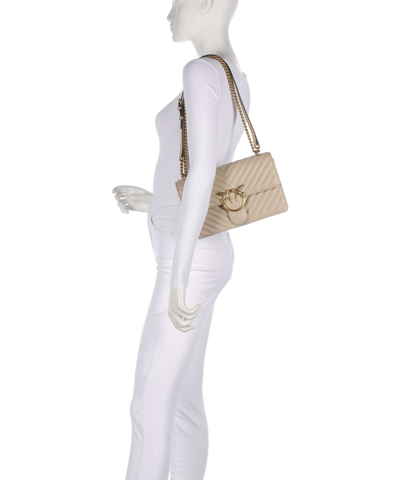 Pinko Love One Classic Shoulder bag beige/grigio fumo/antique gold