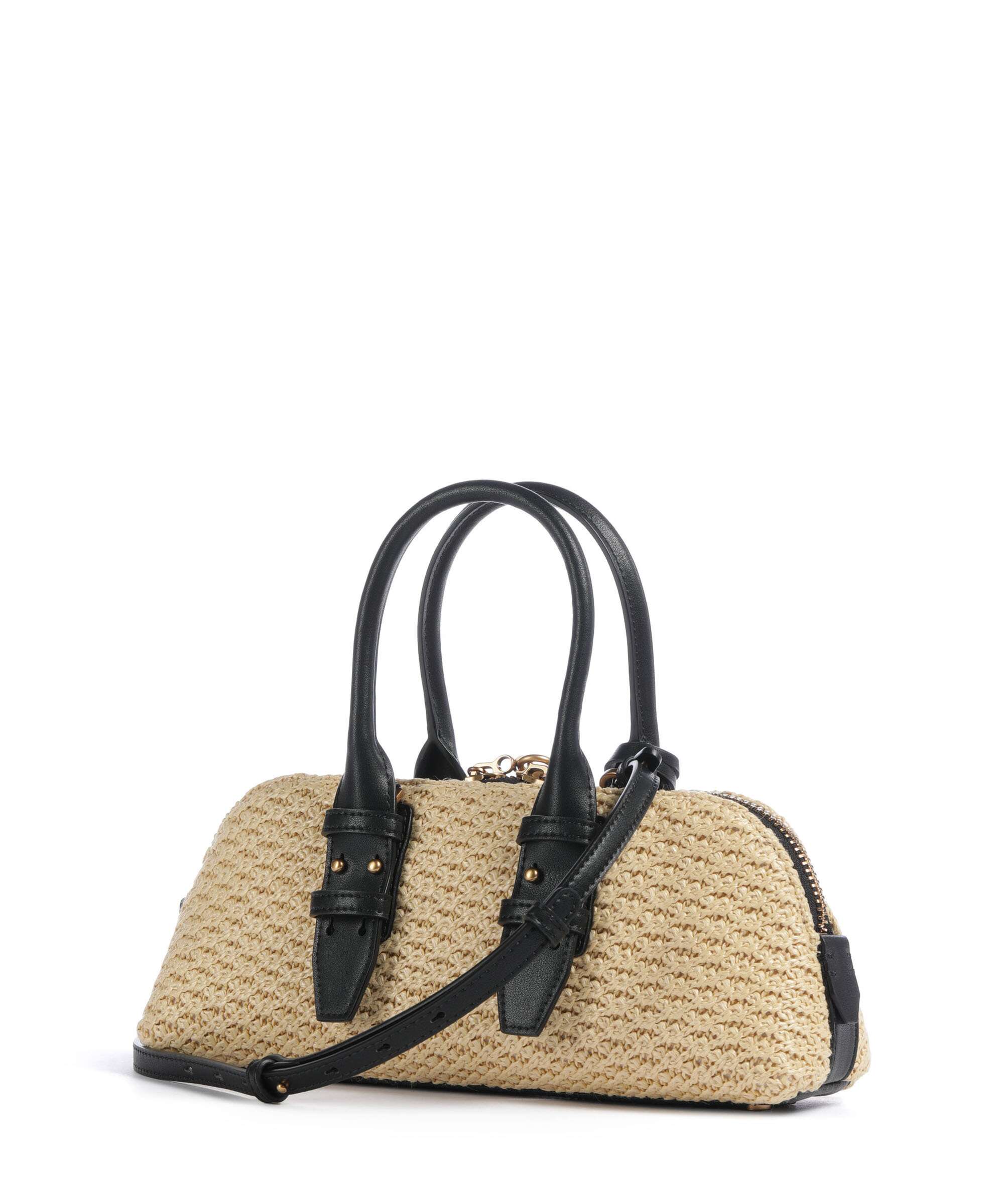 Pinko Bowling Horizontal Handbag polypropylene rafia/nero/antique