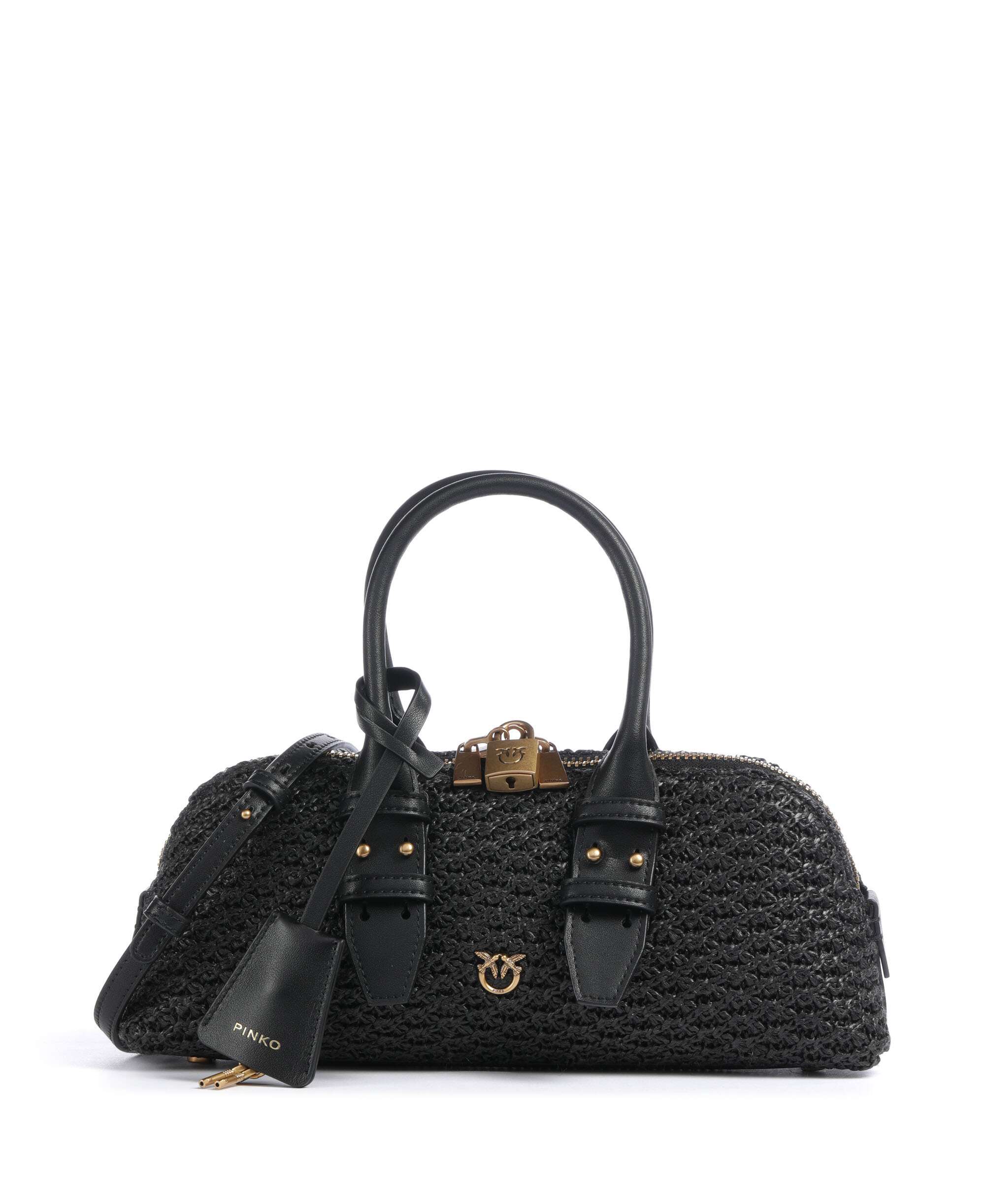 Pinko Bowling Horizontal Handbag polypropylene nero/antique gold