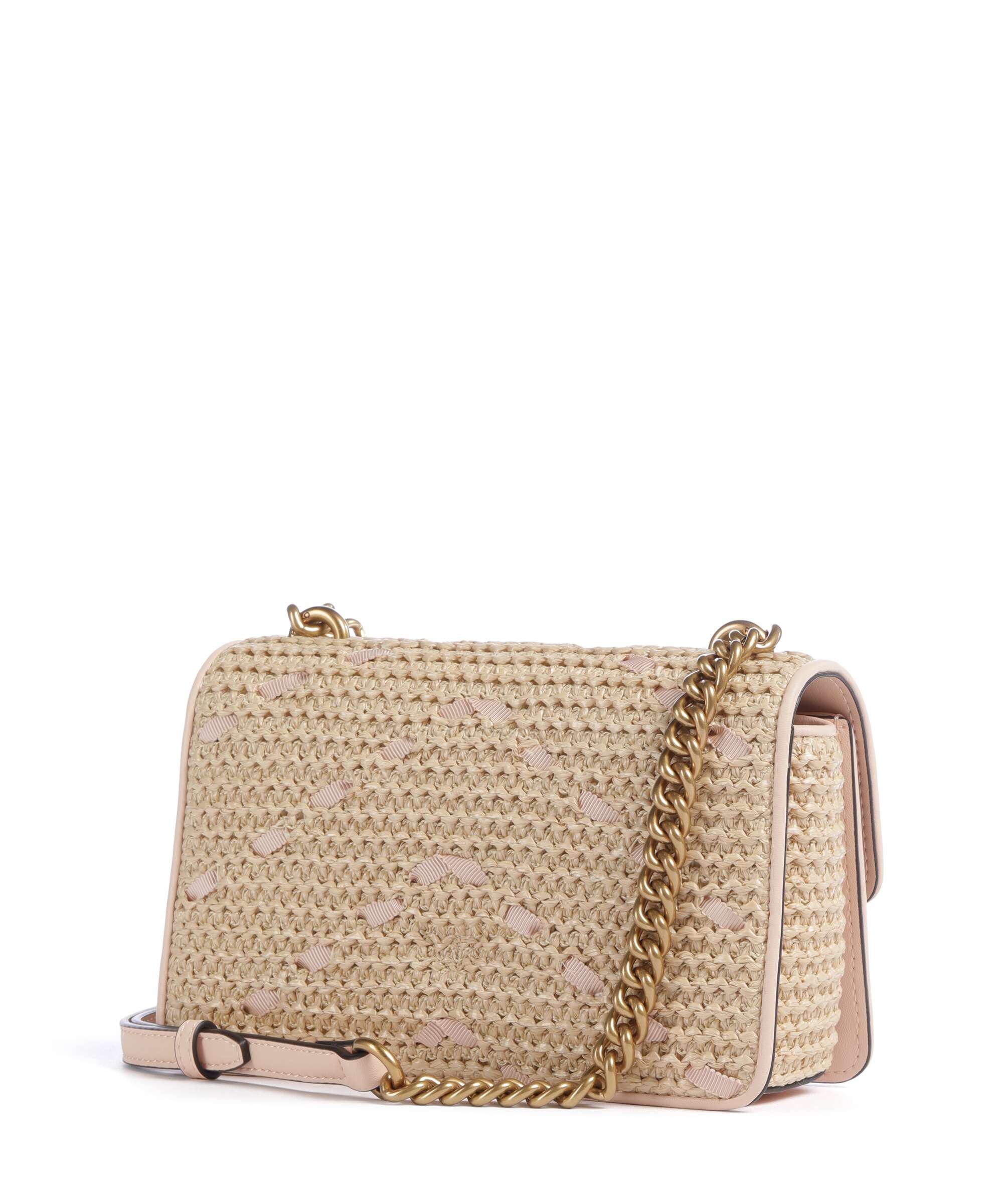 Pinko Love One Mini Crossbody bag polyester paglia/rosa/antique