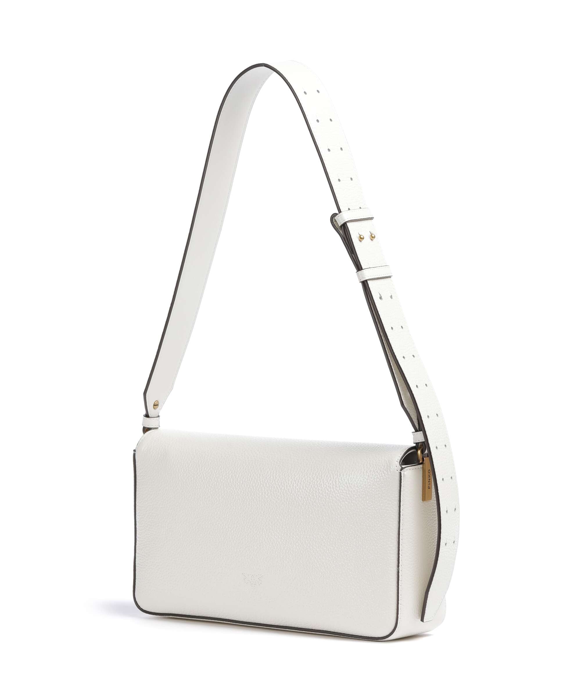 Pinko Love One Classic Slouchy Shoulder bag bianco nembo/antique gold