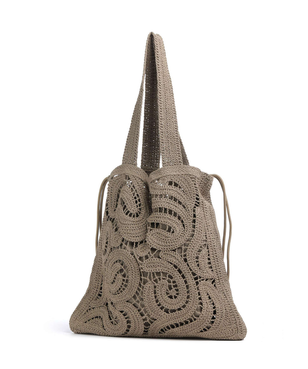 Pinko Crochet Geometrico Hobo bag verde canguro