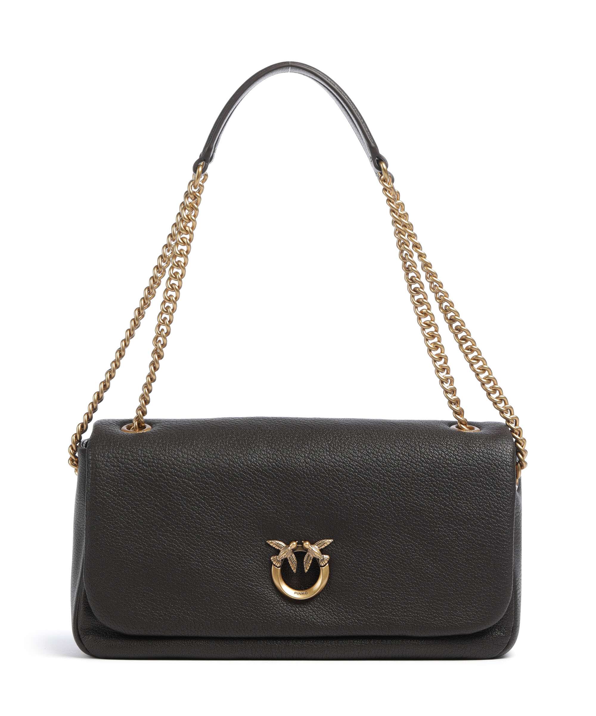 Pinko Click Soft Horizontal Chain Shoulder bag lamb leather