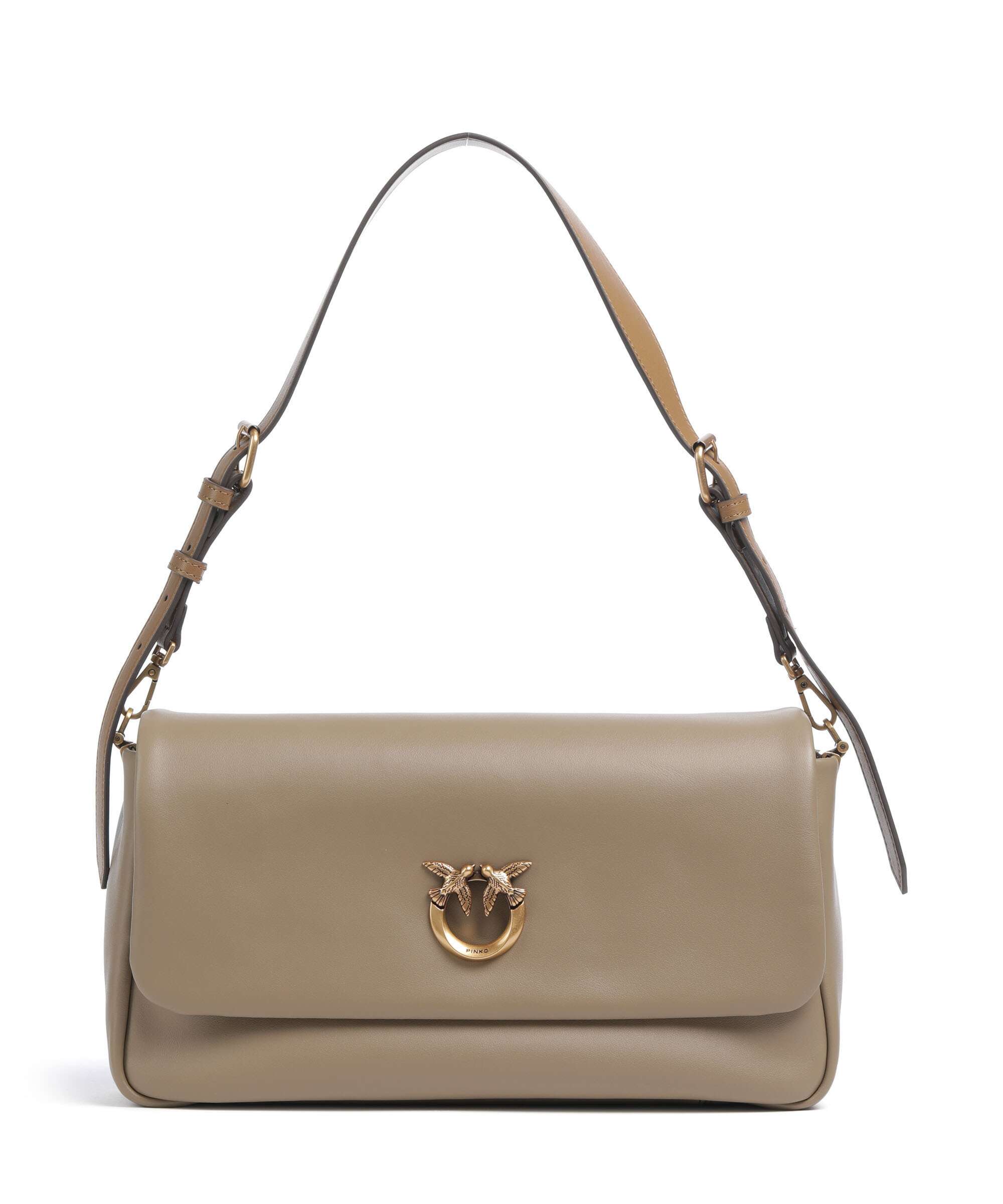 Pinko Click Soft Horizontal Shoulder bag fine grain leather