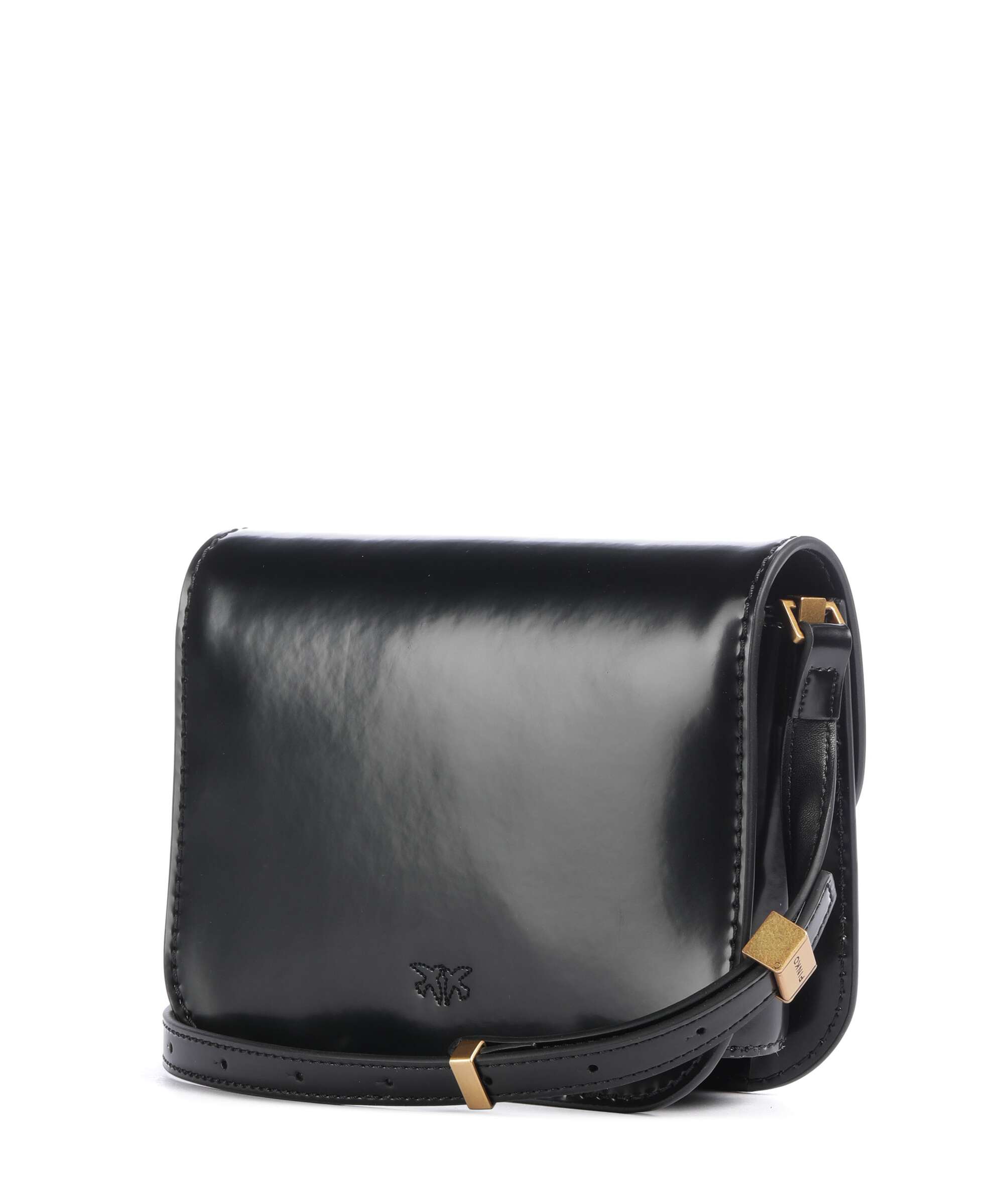 Pinko Love Box Mini Crossbody bag smooth cow leather nero/antique