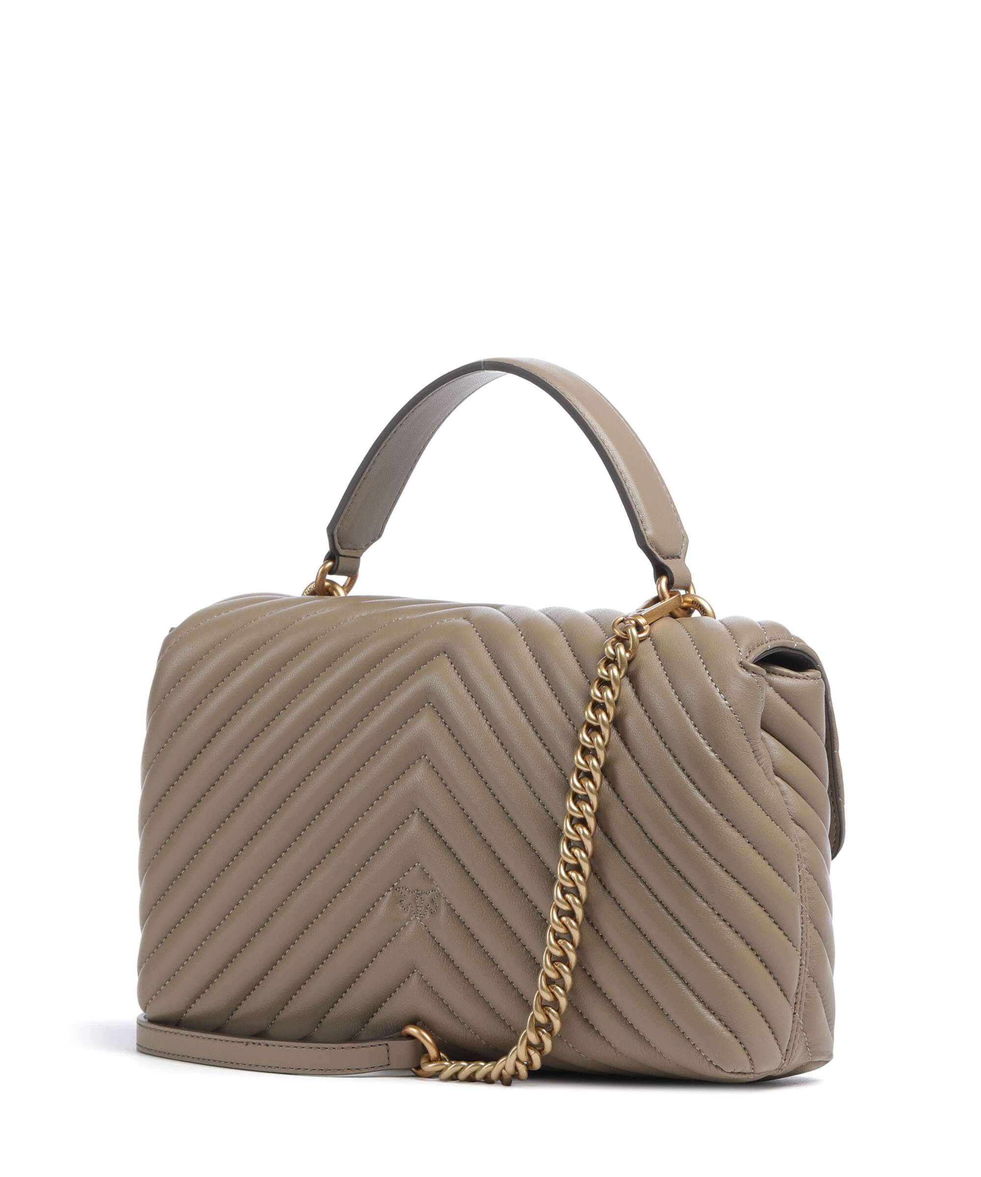 Pinko Love Lady Puff Classic Handbag grigio talpa/antique gold