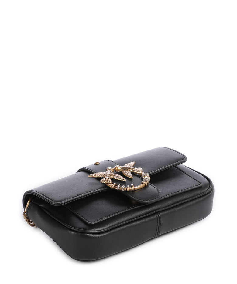 Pinko Love One Pocket New Buckle Crossbody bag nero/antique gold