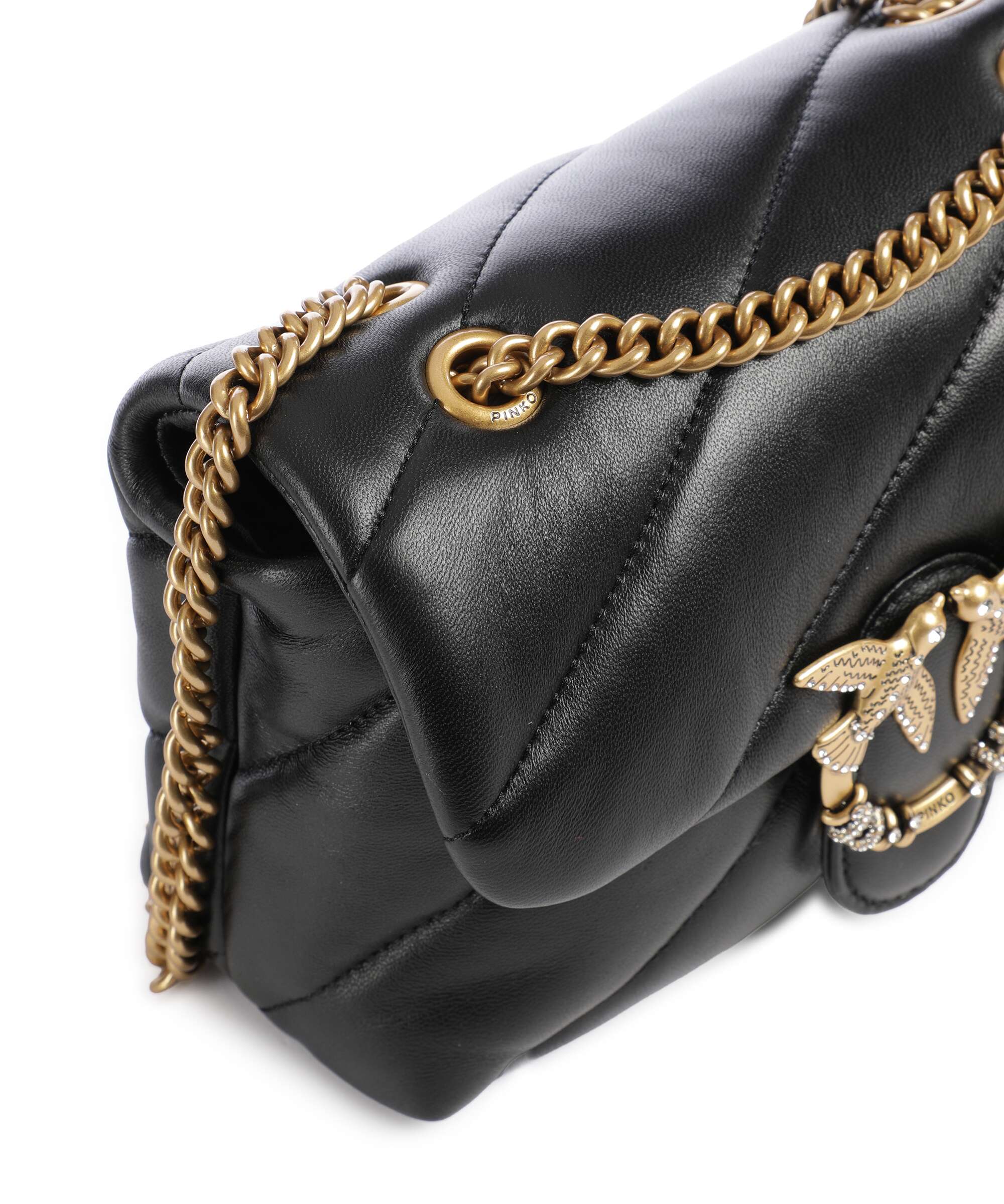 Pinko Love Puff Mini New Buckle Shoulder bag nero/antique gold