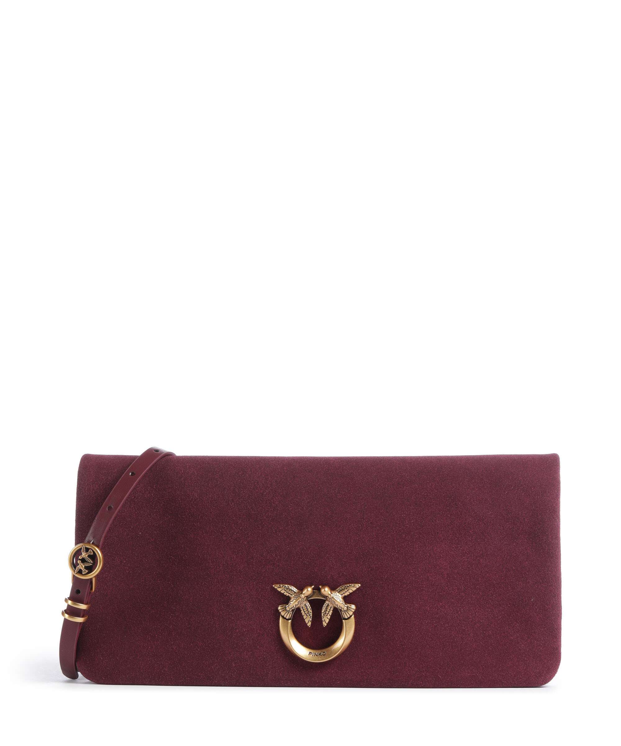 Pinko Click Soft Horizontal Classic Crossbody bag velour leather