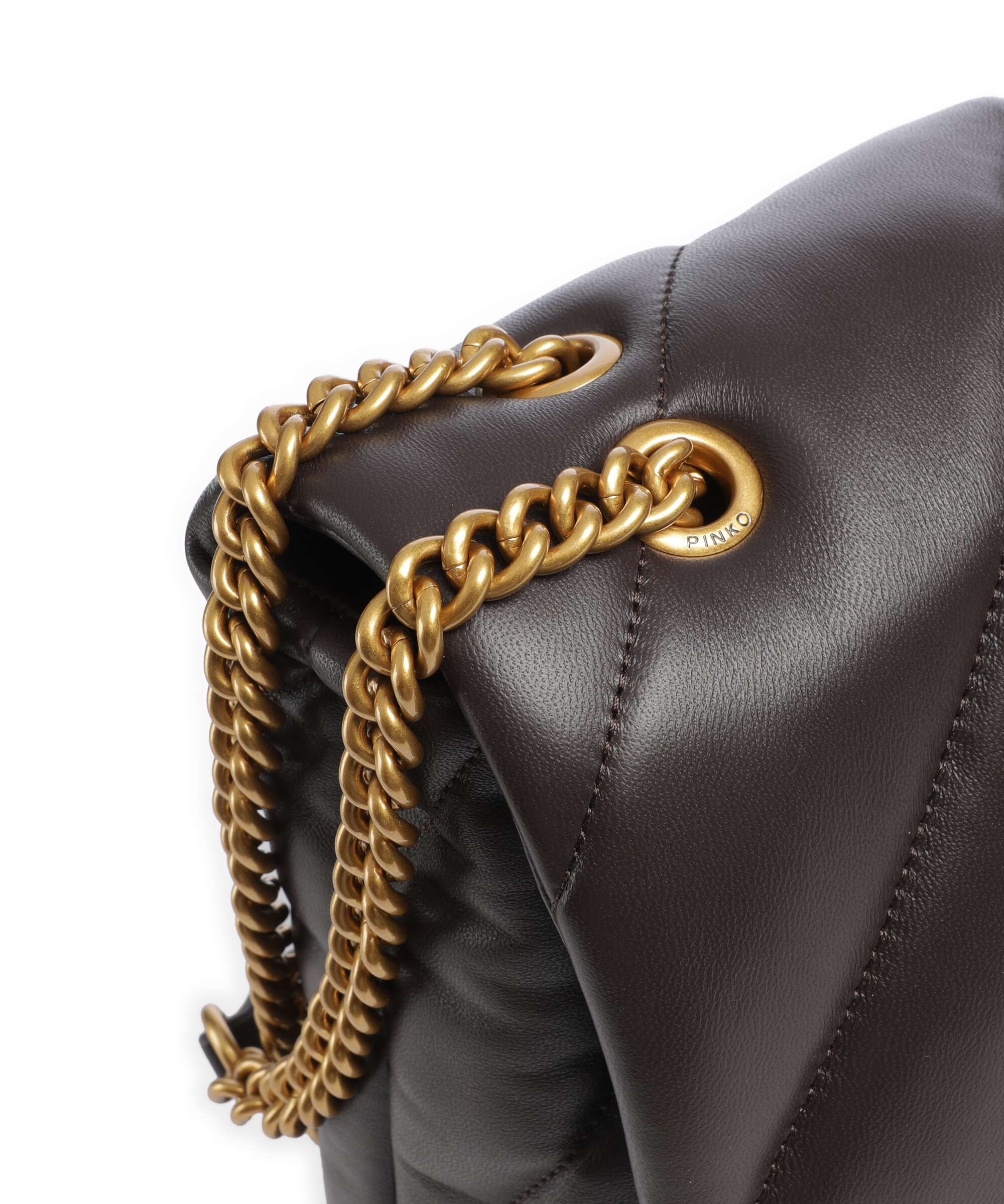 Pinko Love Puff Big Shoulder bag marrone marasca/antique gold