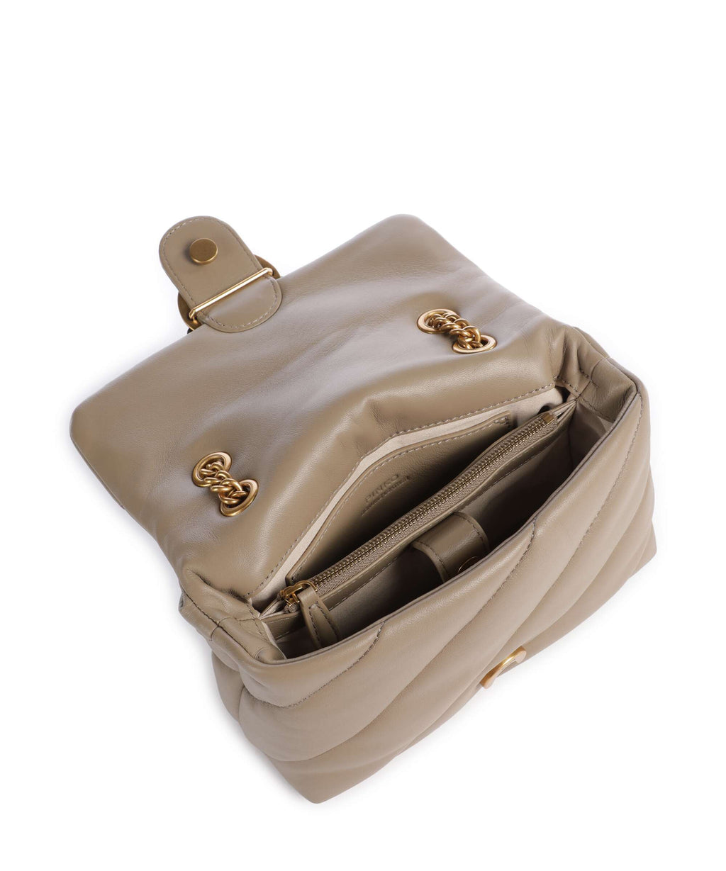 Pinko Love Puff Mini Shoulder bag grigio talpa/antique gold