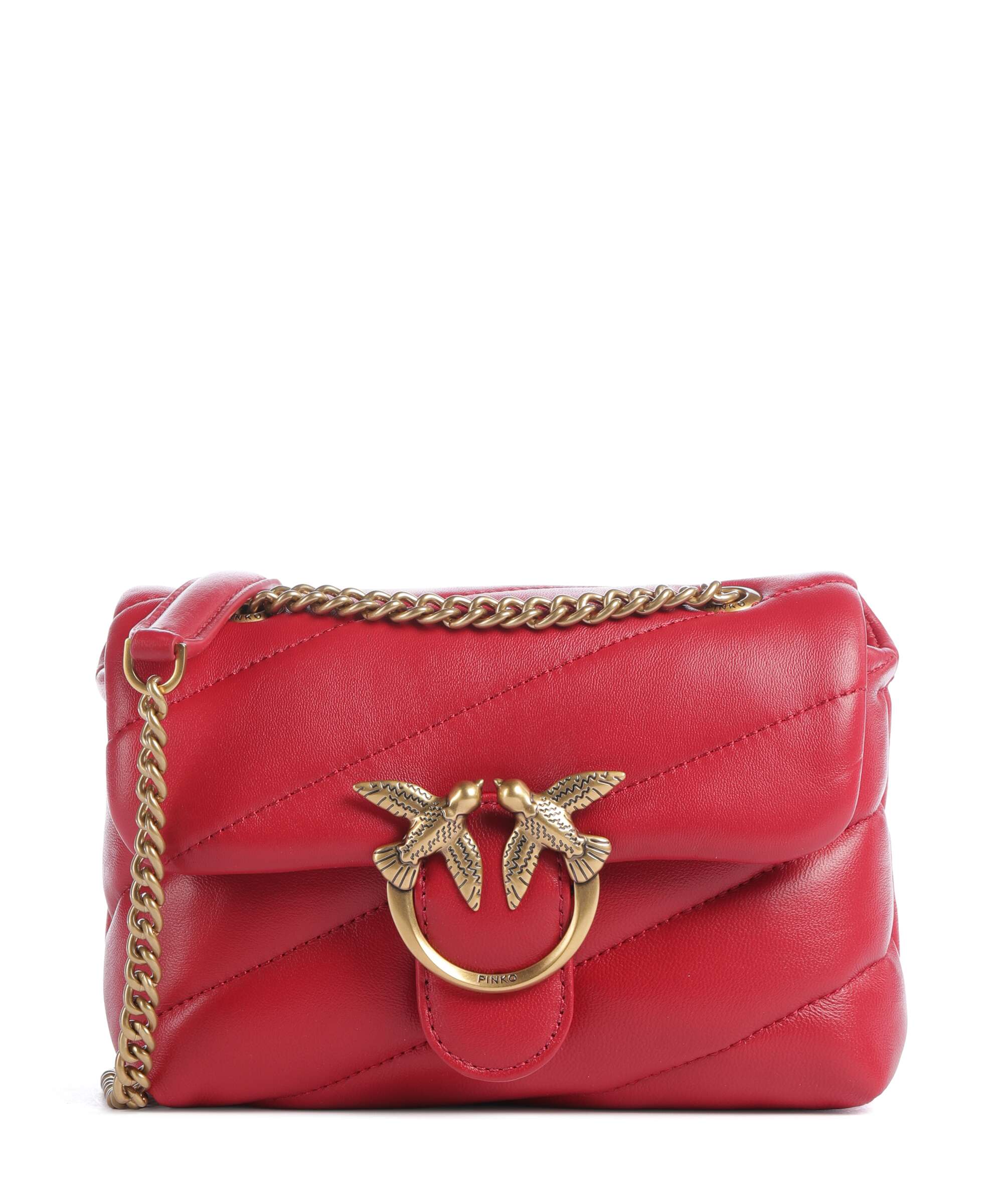 Pinko Love Puff Baby Shoulder bag sheepskin leather burgundy wine