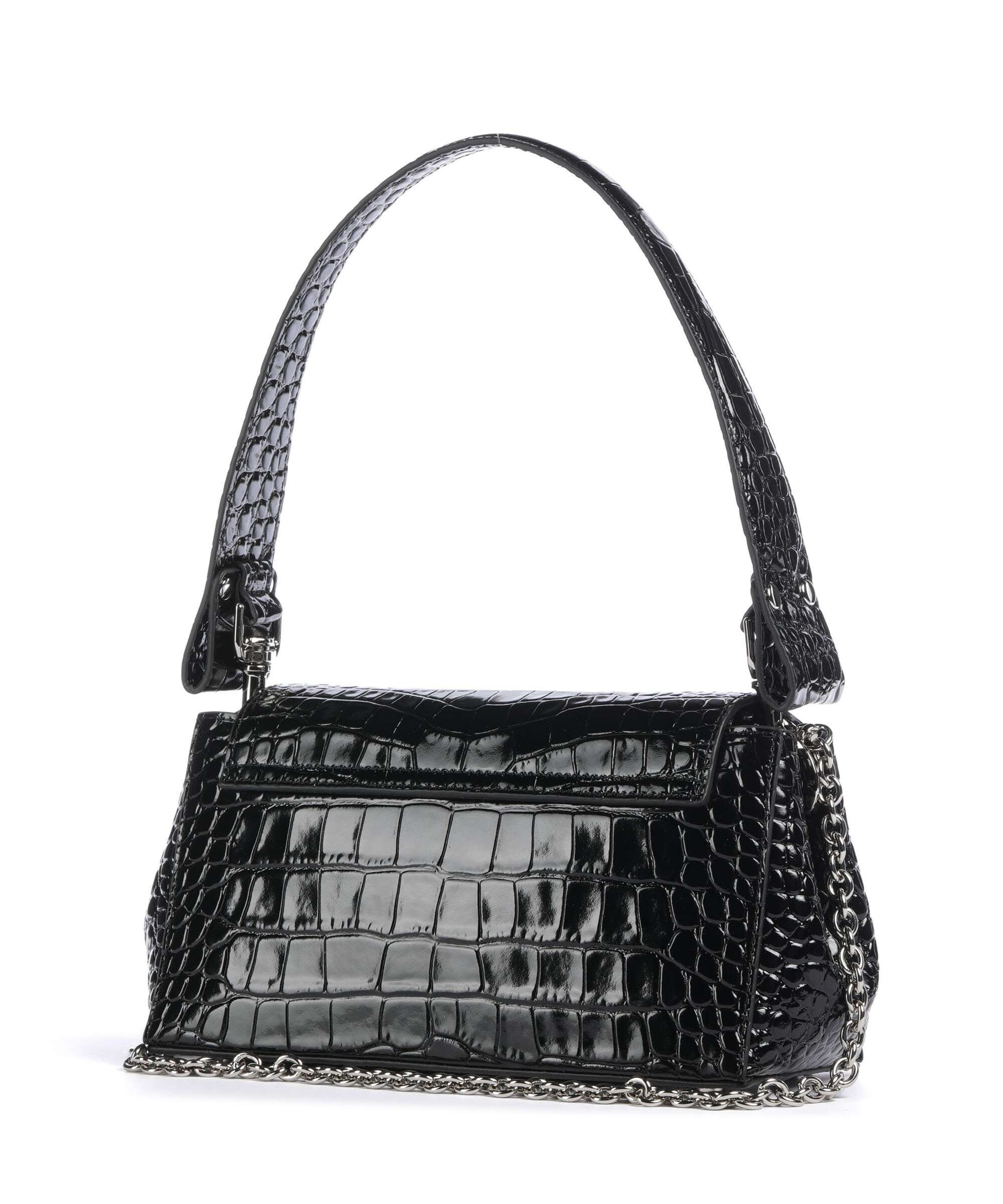 Vivienne Westwood Hazel Embossed Croc Medium Shoulder bag black