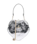 Vivienne Westwood Belle Heart Frame Metallic Crinkle Shoulder bag silver