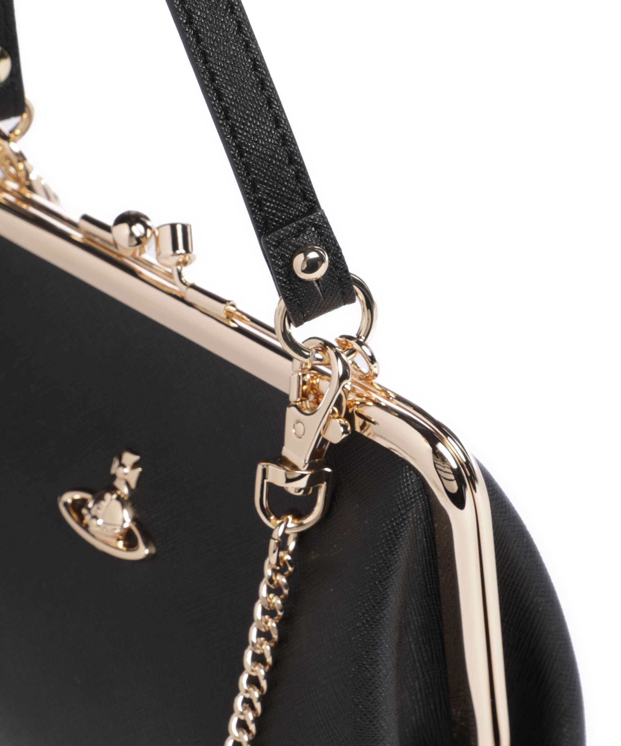 Vivienne Westwood Granny Frame Saffiano Handbag black
