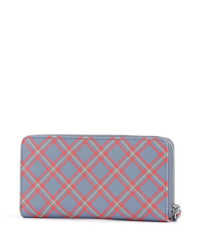 Vivienne Westwood Saffiano Printed Classic Wallet blue/orange tartan