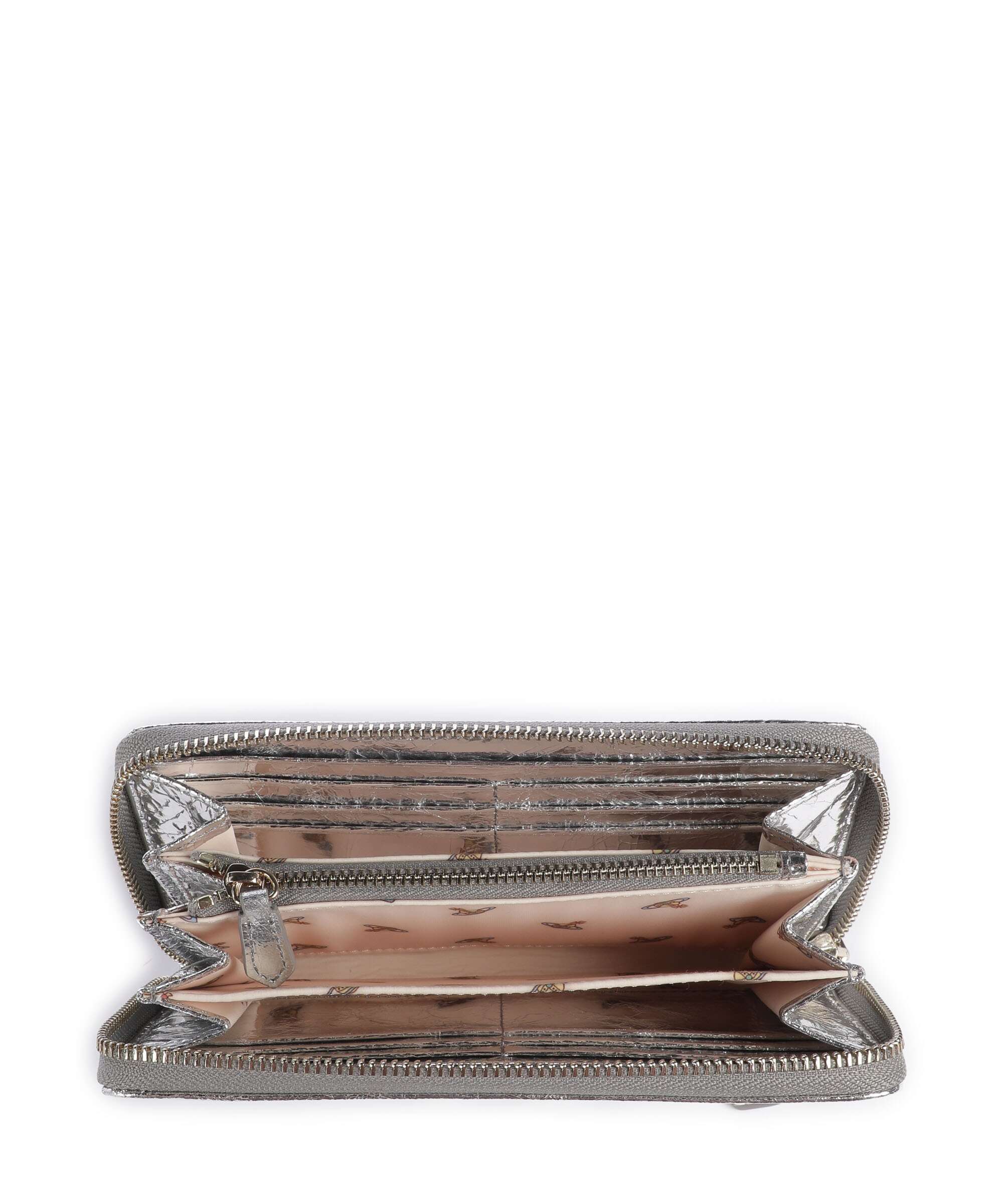 Vivienne Westwood Metallic Crinkle Classic Wallet silver