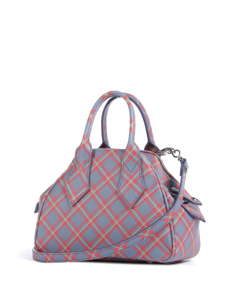 Vivienne Westwood Yasmine Saffiano Printed Small Handbag blue/orange tartan