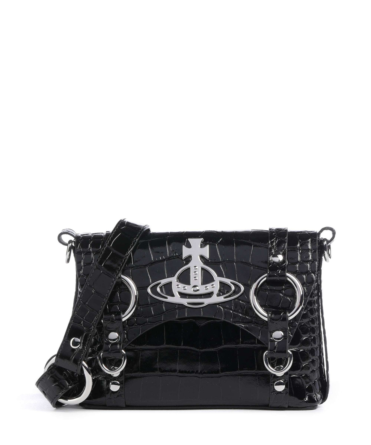 Vivienne Westwood Kim Embossed Croc Crossbody bag black