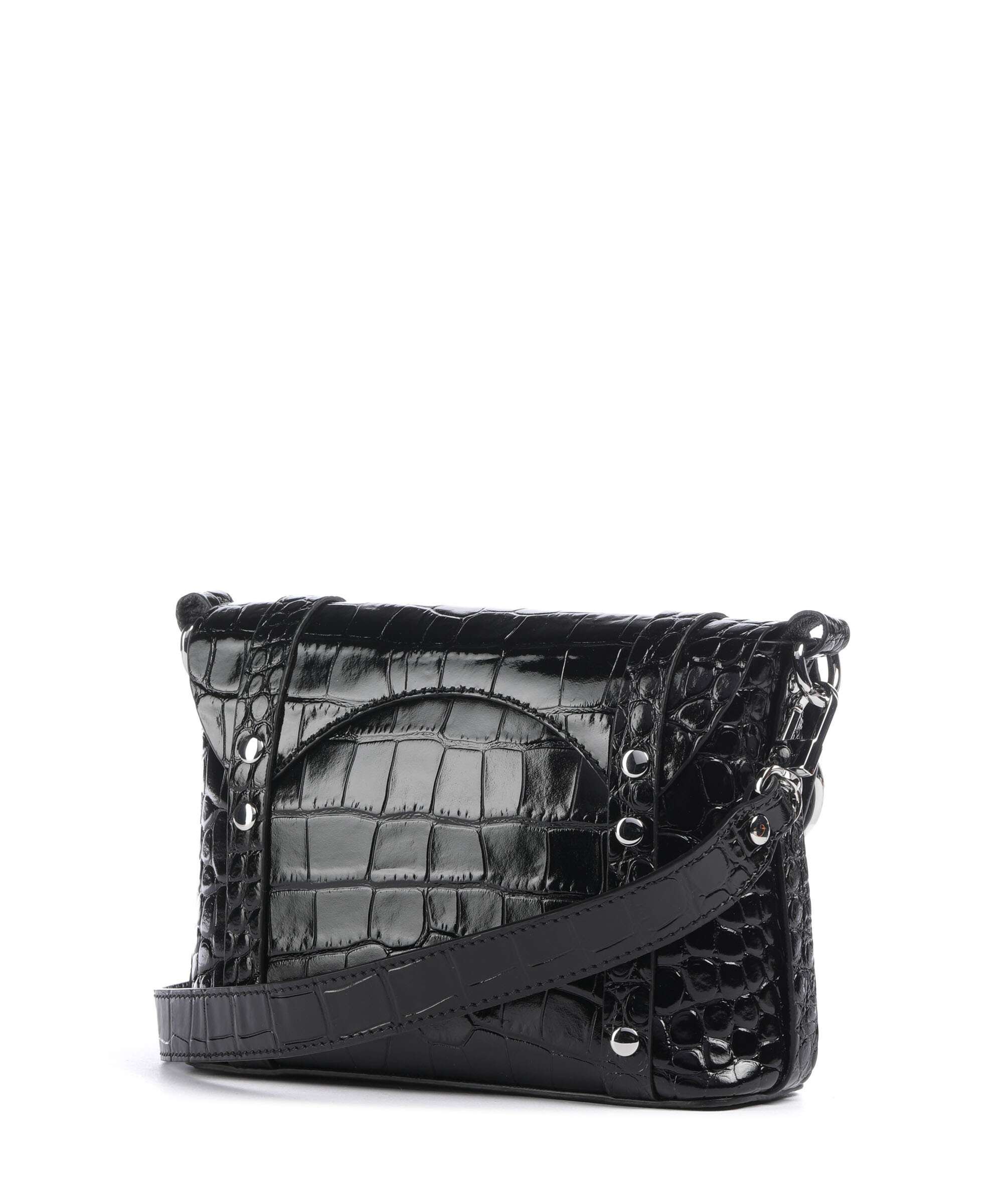 Vivienne Westwood Kim Embossed Croc Crossbody bag calfskin black