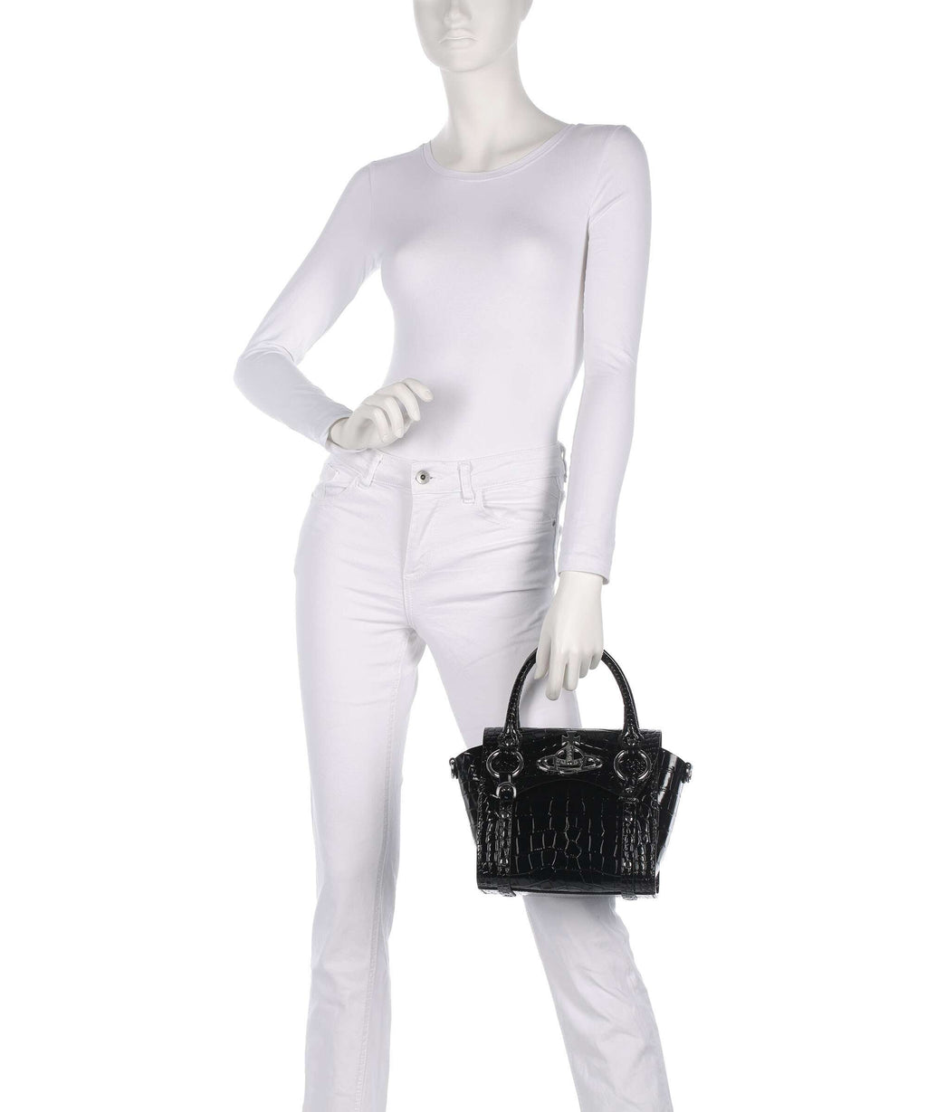 Vivienne Westwood Betty Embossed Croc Small Handbag black