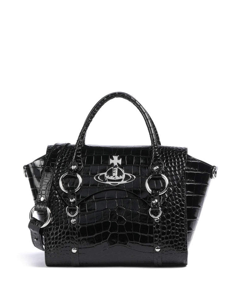 Vivienne Westwood Betty Embossed Croc Medium Handbag black
