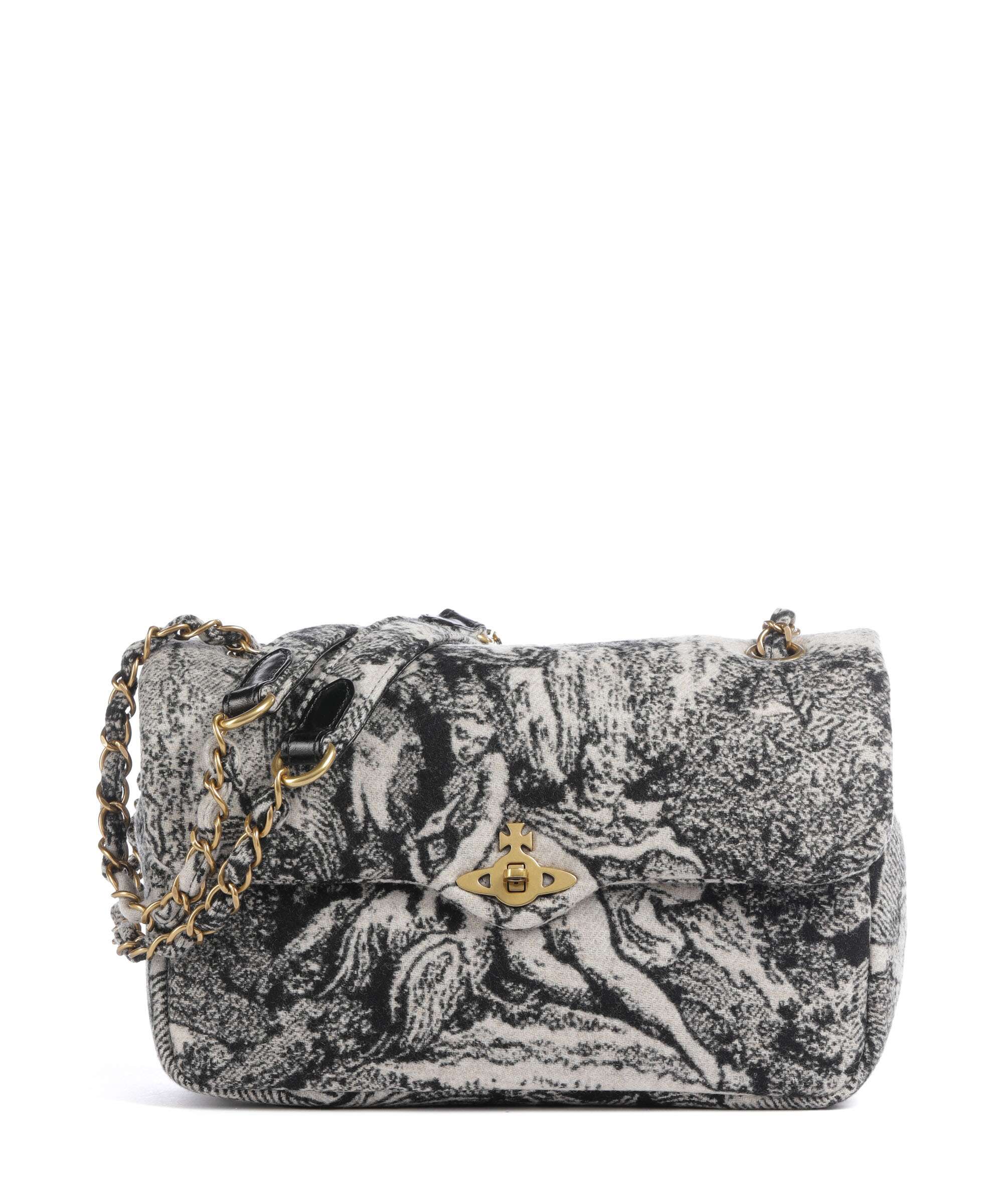 Vivienne Westwood Anita Venus Wool Jacquard Medium Shoulder bag cream/black