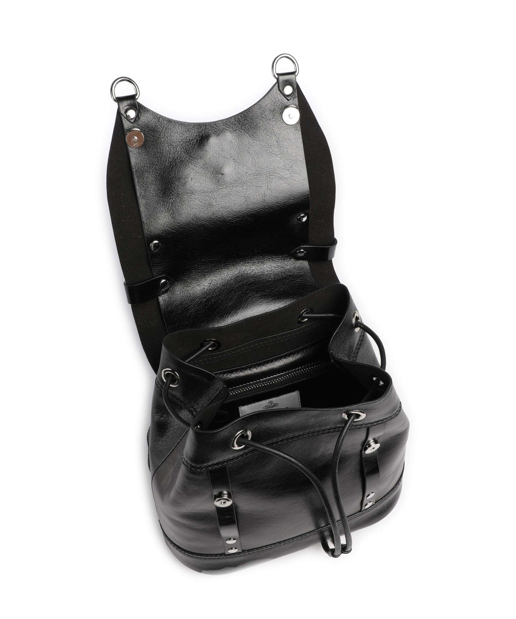 Vivienne Westwood Max Shiny Veget Tanned Small Backpack black