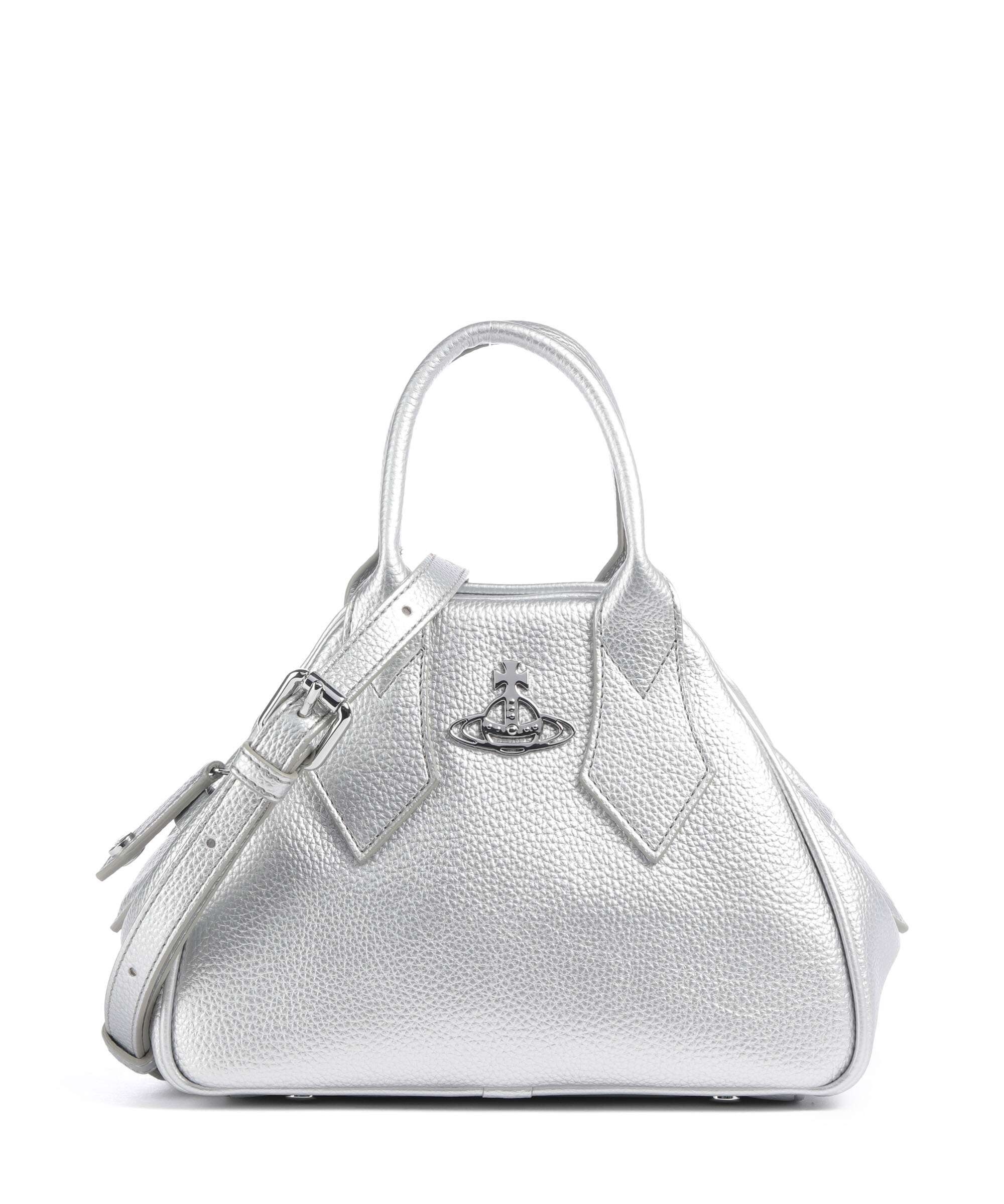 Vivienne Westwood Yasmine Grain Small Handbag polyurethane silver