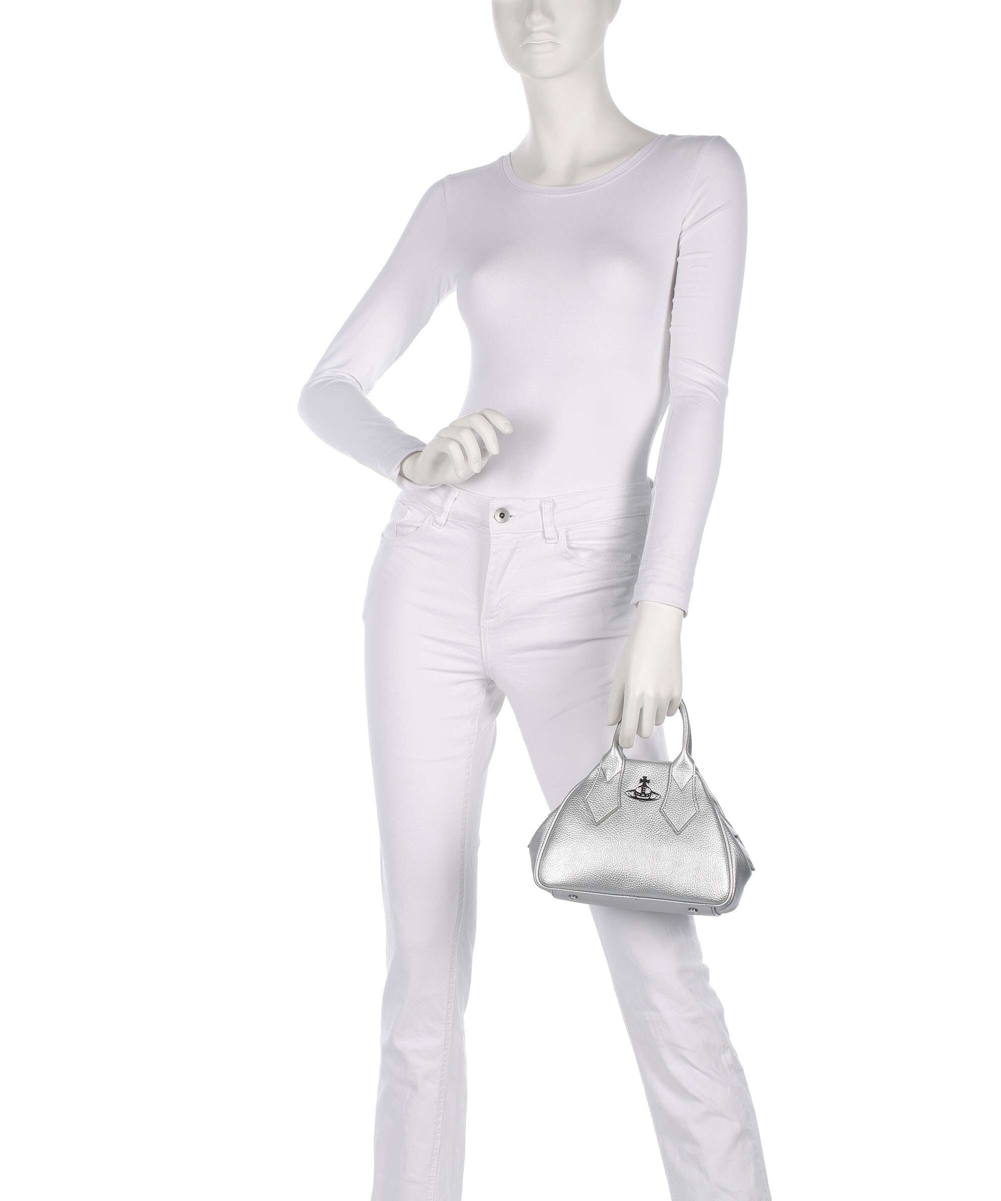 Vivienne Westwood Yasmine Grain Small Handbag polyurethane silver