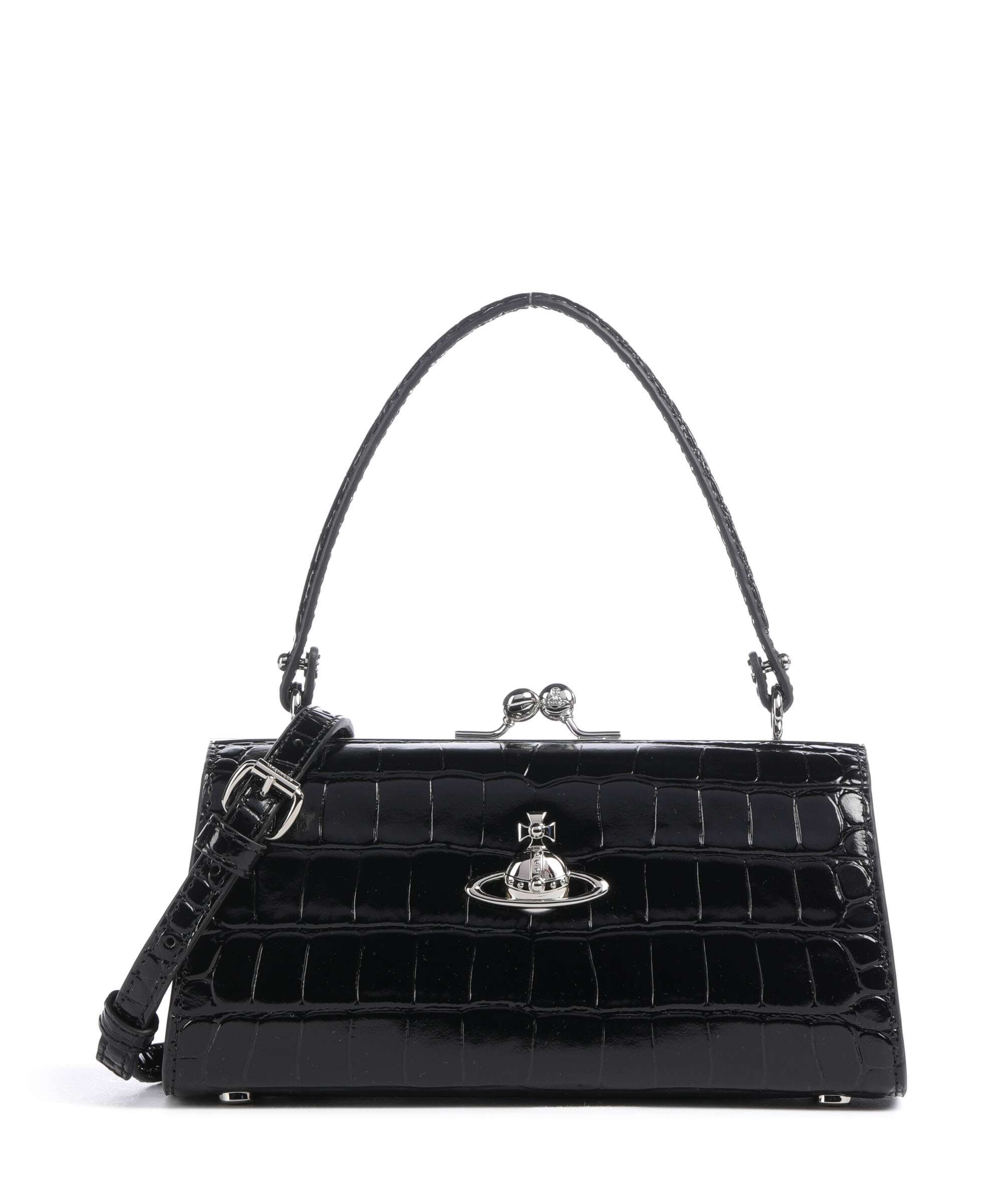 Vivienne Westwood Doll Frame Embossed Croc XL Handbag embossed