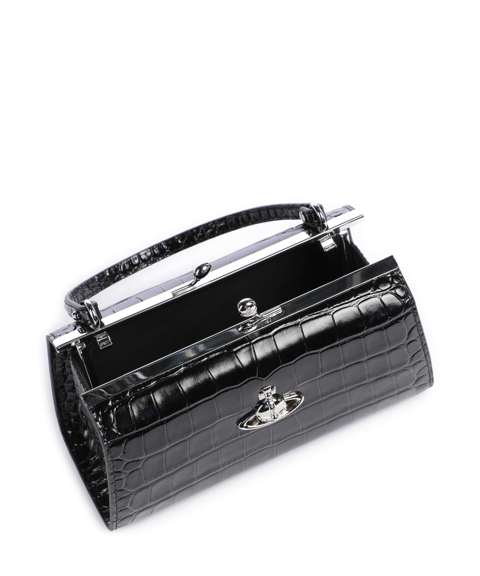 Vivienne Westwood Doll Frame Embossed Croc XL Handbag embossed