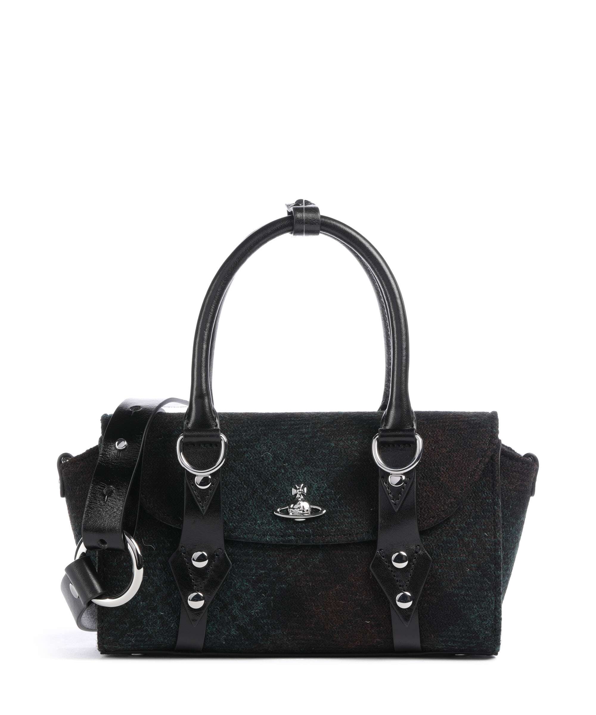 Vivienne Westwood Bettina Harris Tweed Check Mini Handbag wool