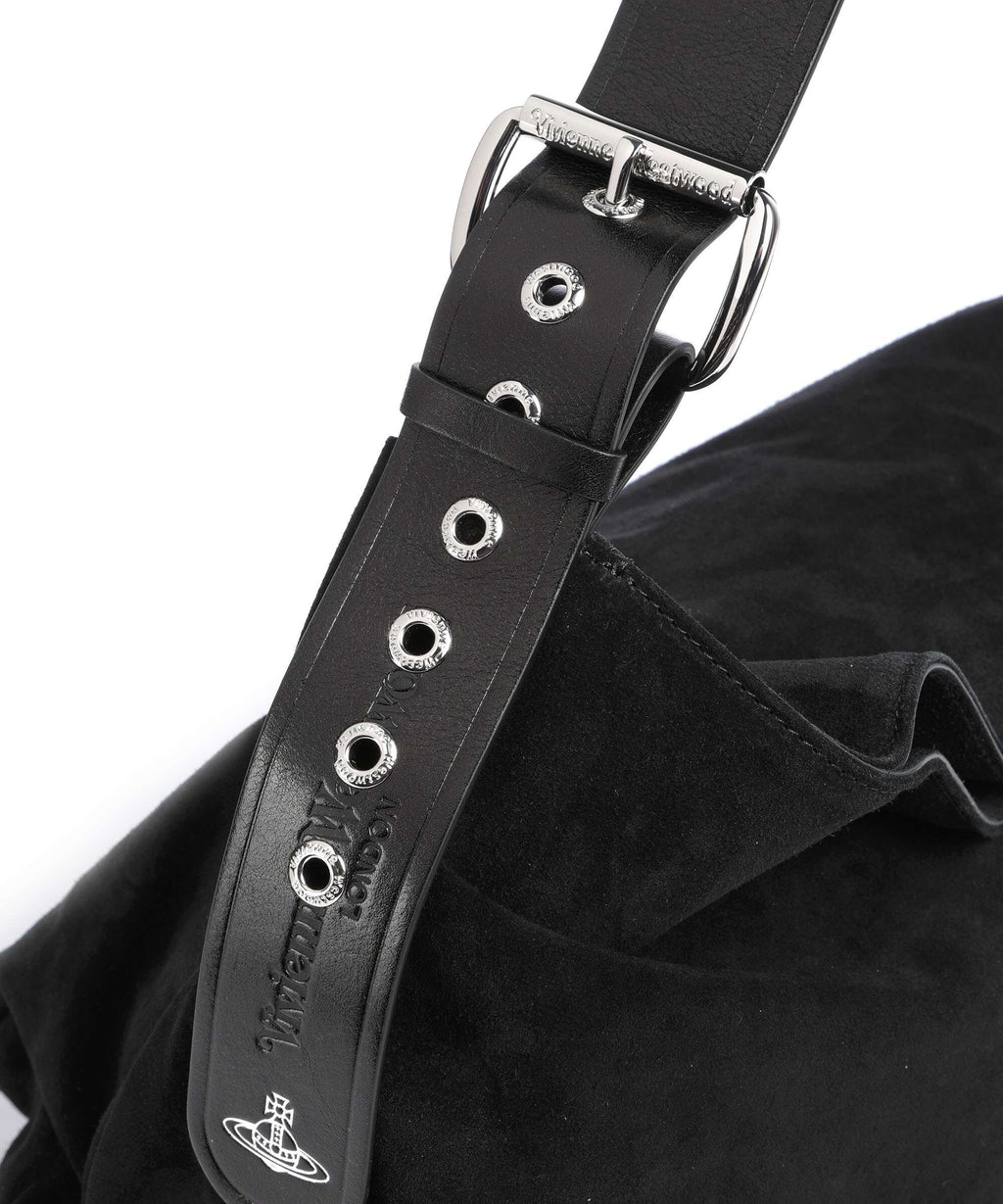 Vivienne Westwood Maxime Suede Large Hobo bag black