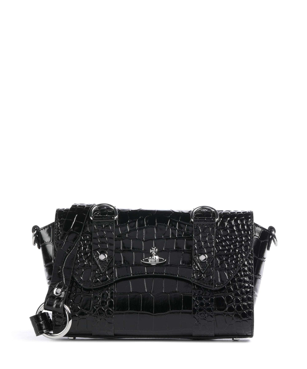 Vivienne Westwood Kimmy Embossed Croc Crossbody bag black