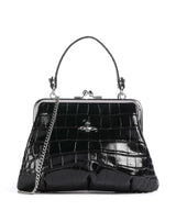 Vivienne Westwood Granny Frame Embossed Croc Handbag black