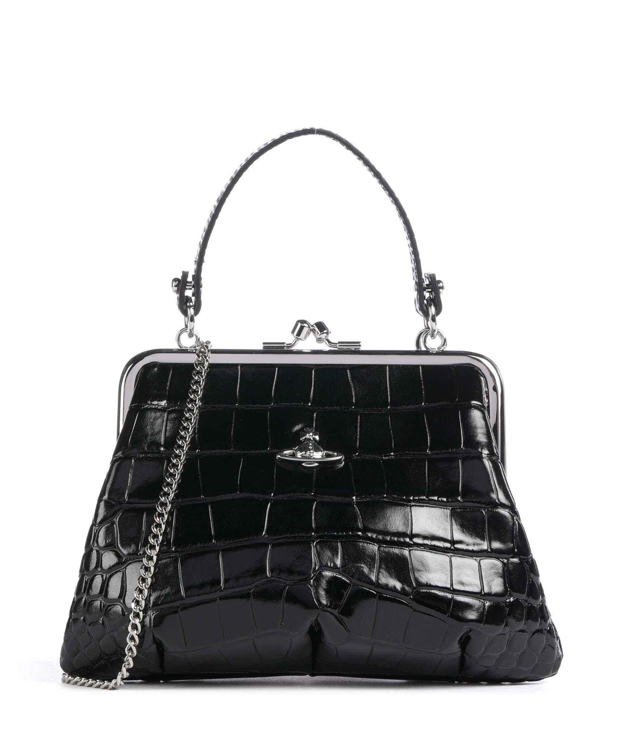 Vivienne Westwood Granny Frame Embossed Croc Handbag embossed