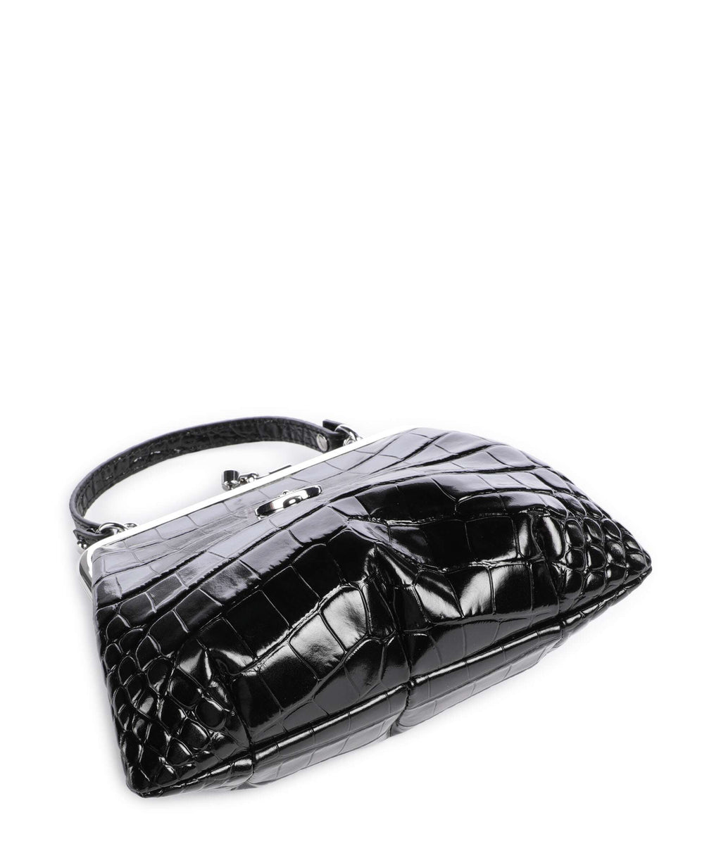 Vivienne Westwood Granny Frame Embossed Croc Handbag black