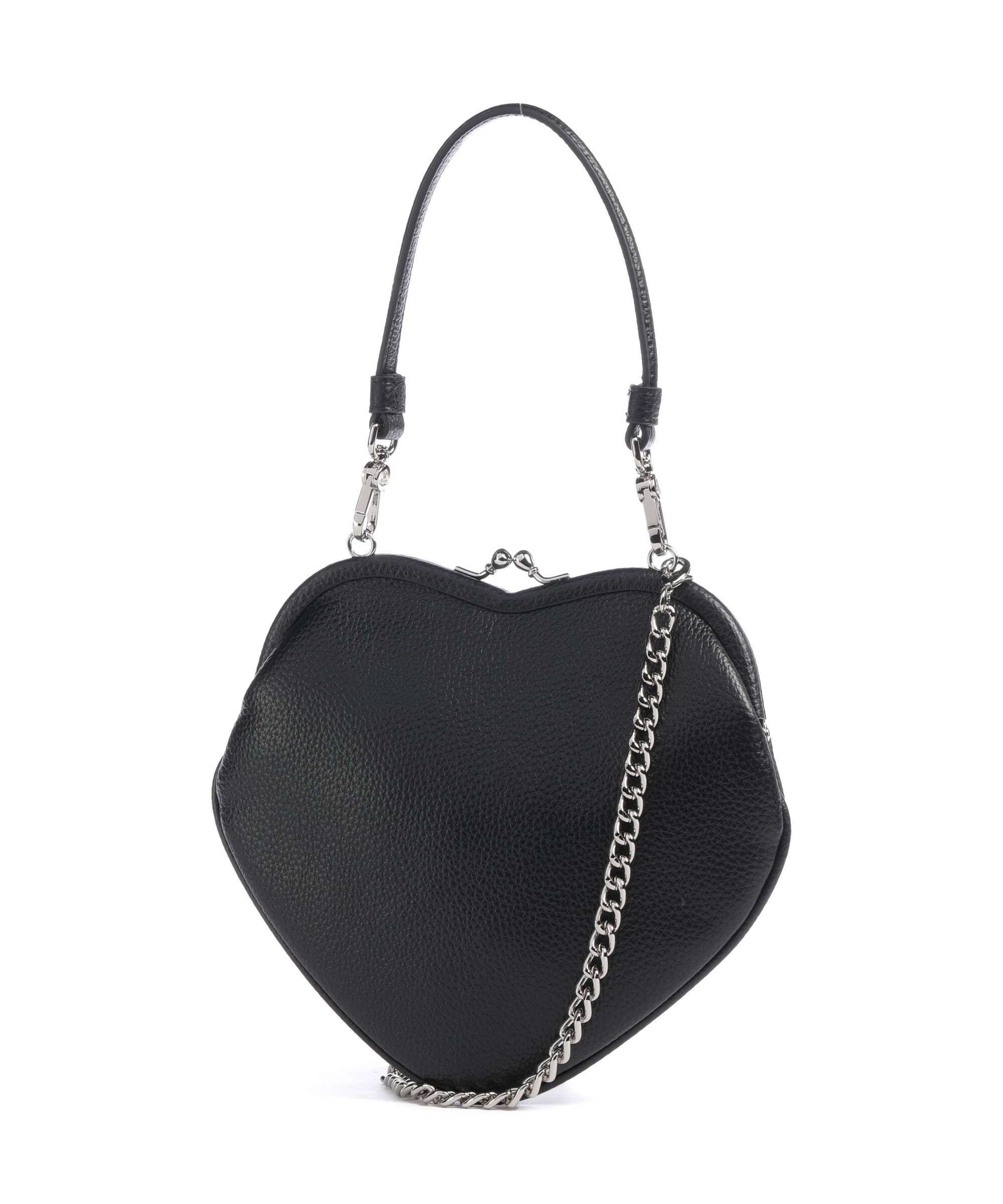 Vivienne Westwood Belle Heart Frame Grain Handbag black