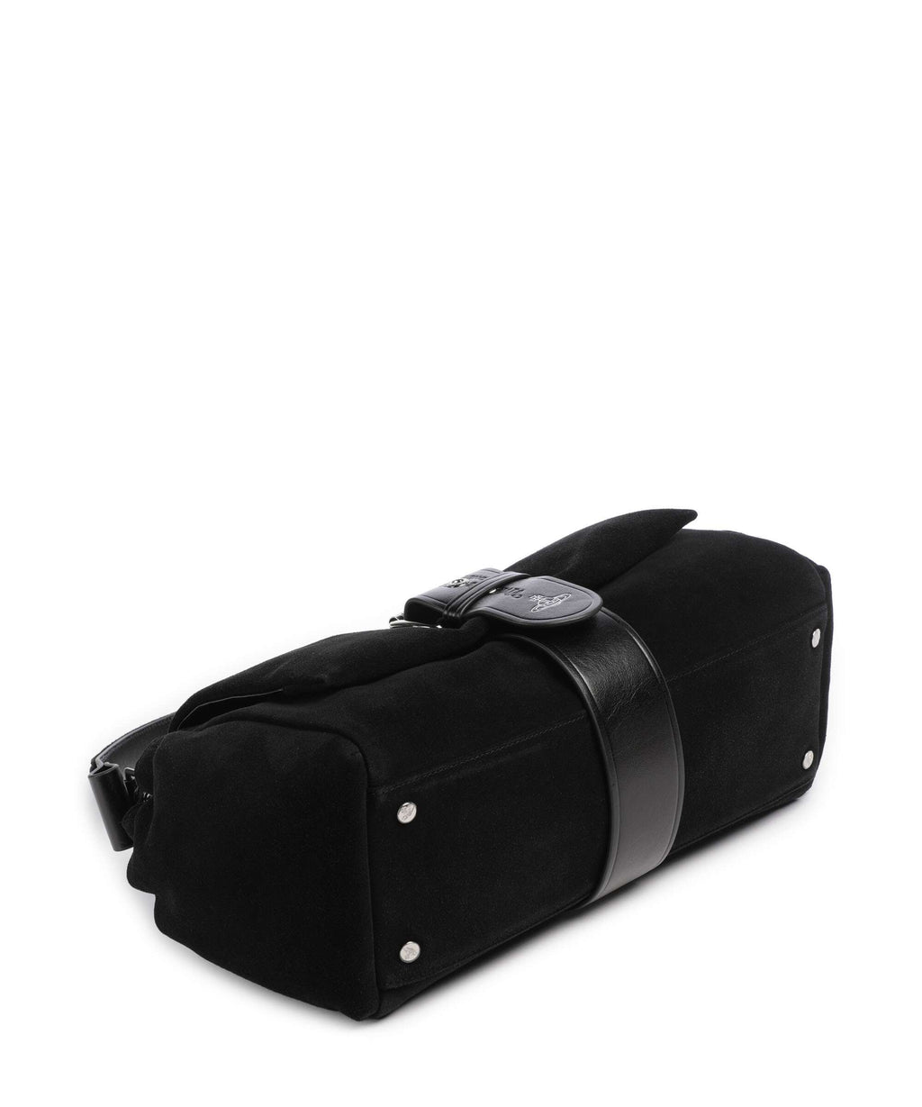 Vivienne Westwood Hazel Suede Treasure XL Shoulder bag black